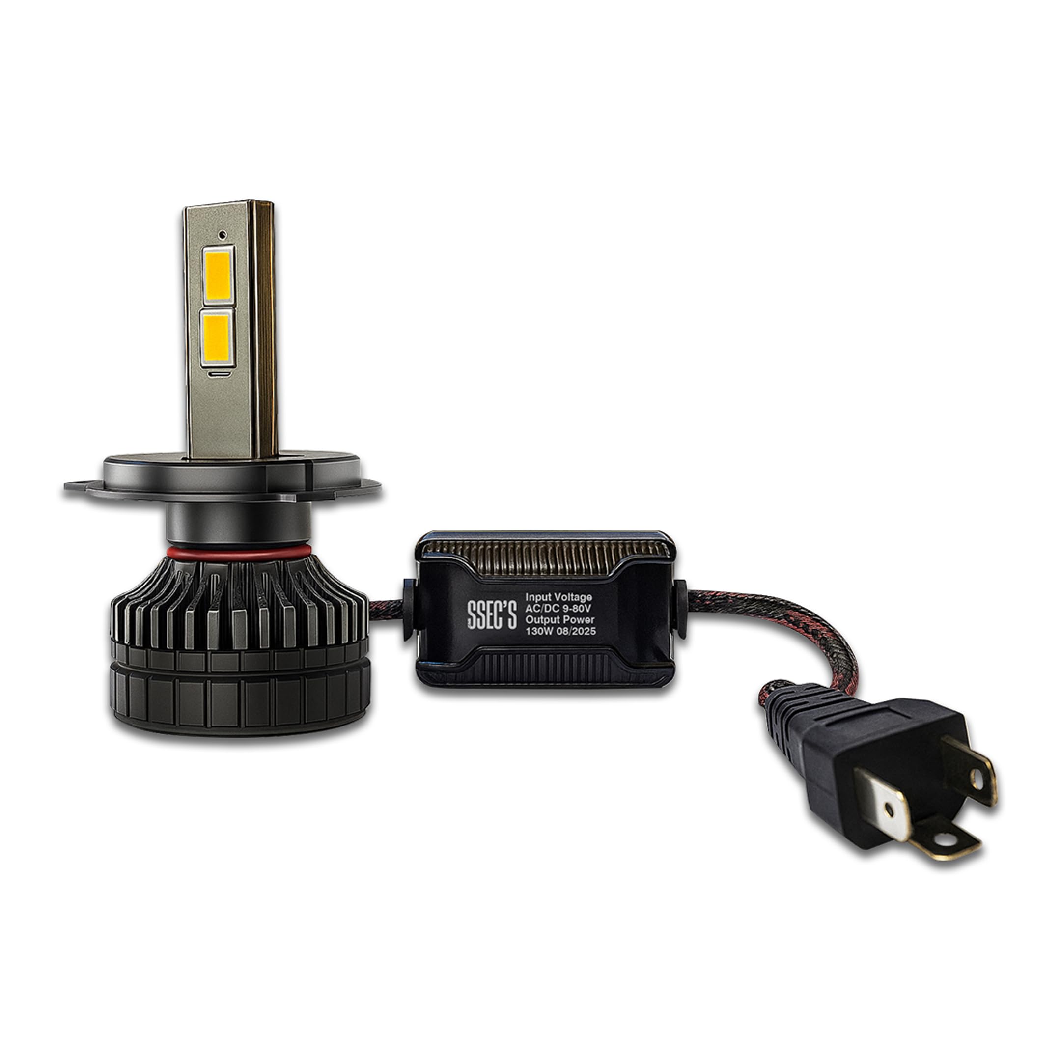 MIKANIX 1 Year Warranty Ultra Bright H4 Fitting 130 Watt LED Headlight Bulb| High And Low Beam| Metal Body Lens Projector Headlamp Bulb With Cooling Fan Universal Fit all Bikes and Cars