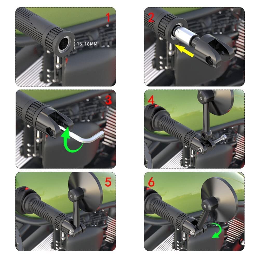 MIKANIX Premium Handle Grip Foldable GT Mirror Universal For All Bikes