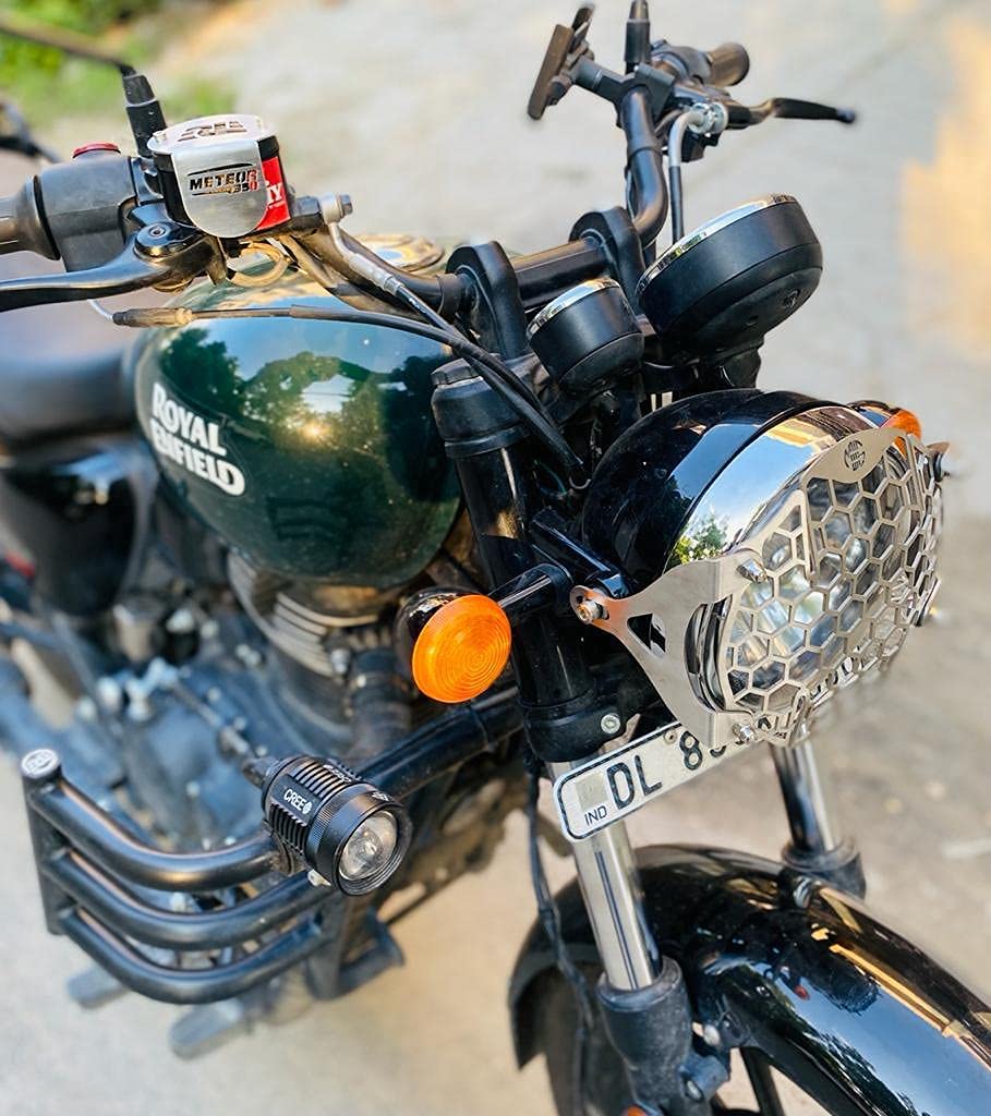 MIKANIX Premium Meteor 350 Front Disc Brake Fluid Reservoir Cap Cover Guard Protector for Royal Enfield