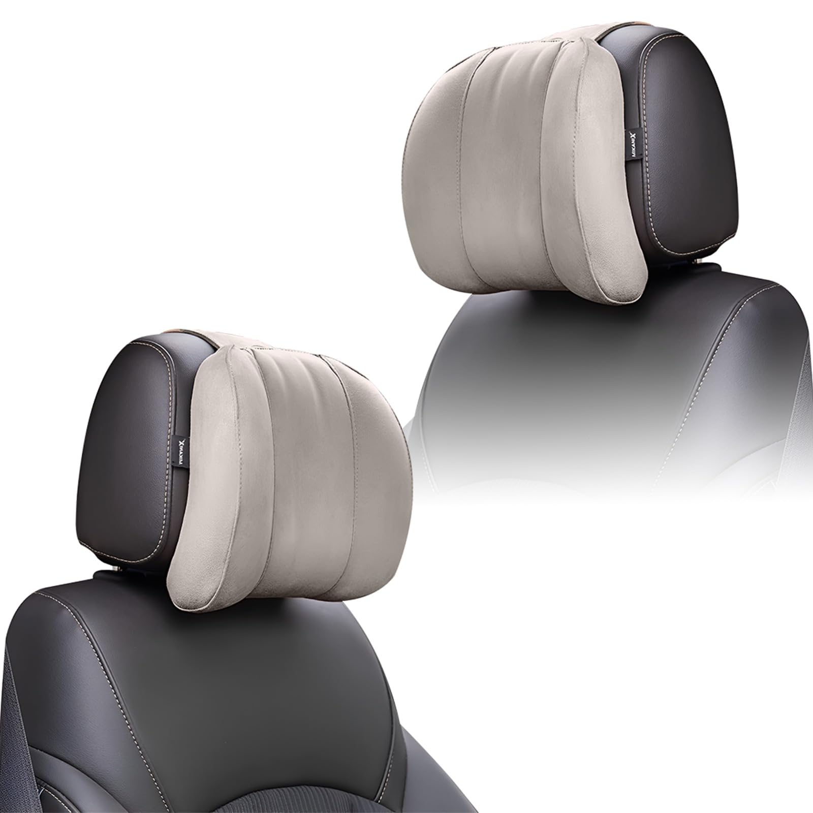 OBEROI'S TRADERS Car Headrest Pillow | Polyfill Fiber Cotton Neck/Head Support Cushion | Ergonomic Travel Headrest | Breathable Soft Cover | Universal Fit