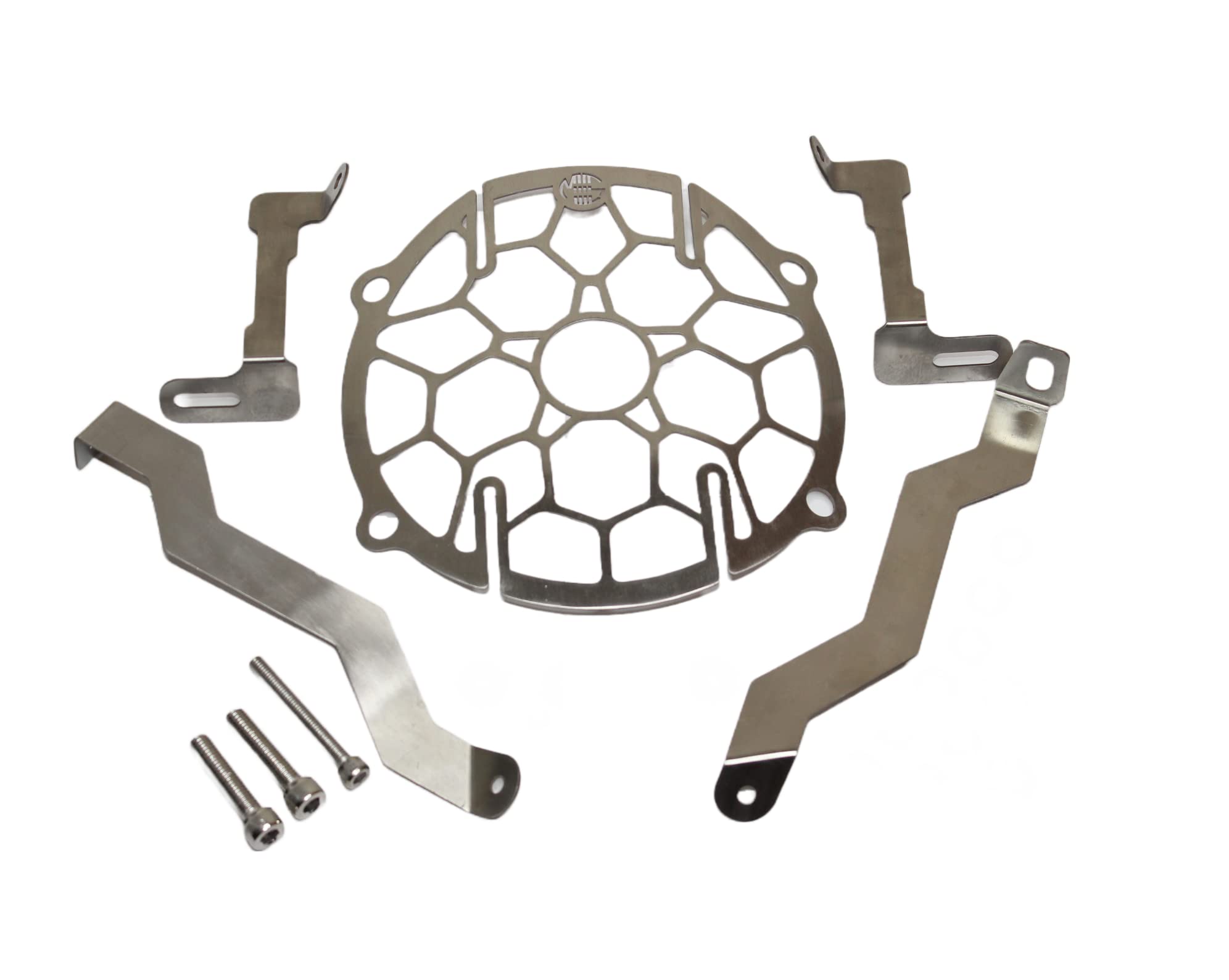 MIKANIX Stainless Steel Motorcycle Headlight Protector Grill/Jali Cover For H'nees CB 350.