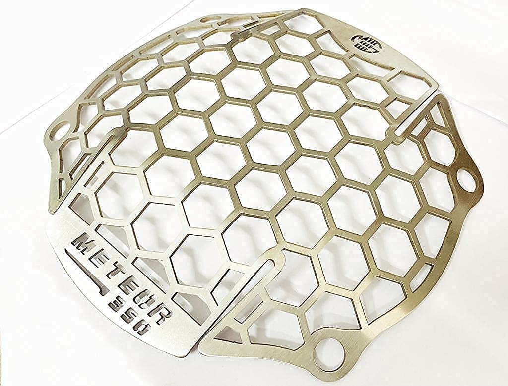 MIKANIX Stainless Steel Bike/Motorcycle Headlight Grill/Headlight Guard Protector Cover Compatible for Royal Enfield Meteor 350