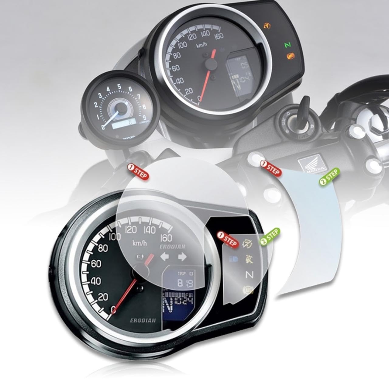 OBEROI's TRADERS Abs Bike Speedo Meter Display Screen Guard Tempered Anti Scratch Protector Compatible For Navigation System Honda H'Ness Cb 350