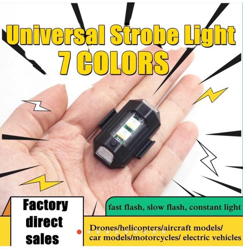 OBEROI'S TRADERS 7 Colors LED With 3 Flashing/Blinking Modes Aircraft Strobe/Helmet Exterior Night Signal Light With USB Rechargeable Cable Kit For Drone Flashing, Bike Bicycle