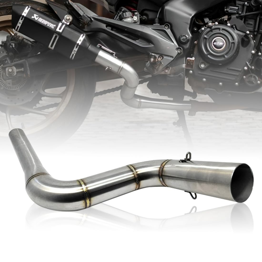 OBEROI’S TRADERS Stainless Steel Slip-on Exhaust Bend Pipe For Pulsar NS 200 | RS 200 | AS 200 | NS 160 | Dominar 250/400