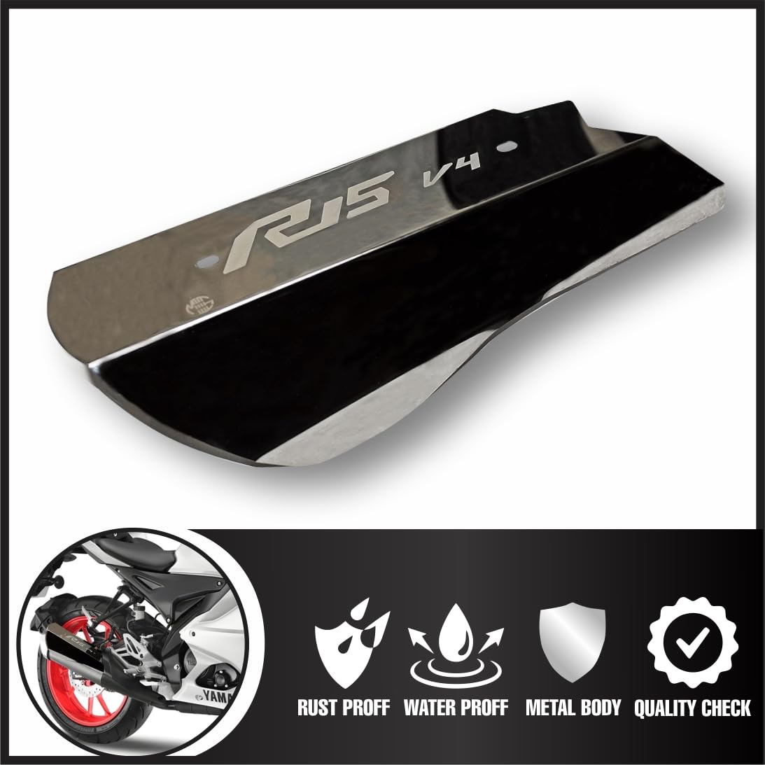 MIKANIX Premium Yamaha R15 V4 Exhaust Cover Silencer Protector