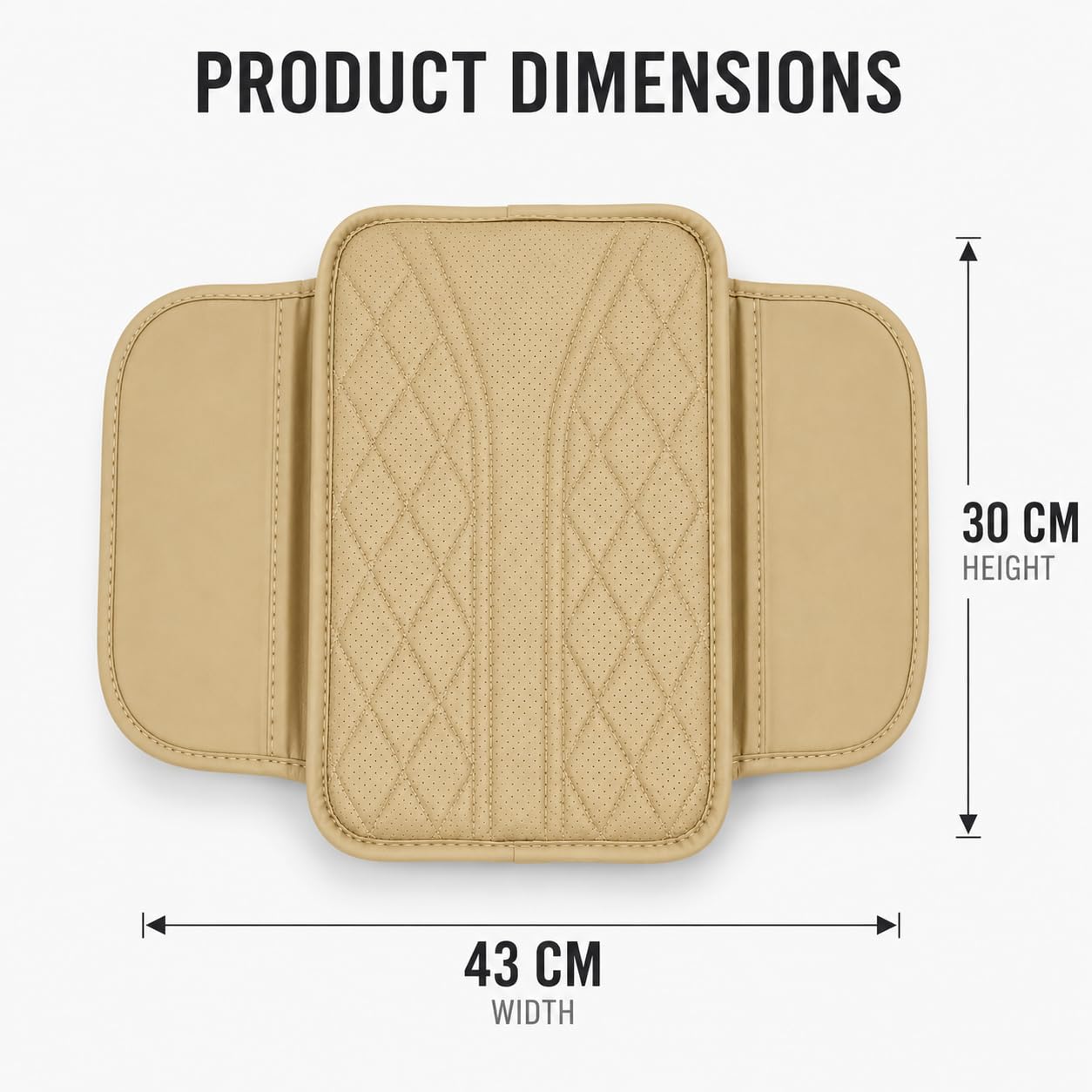 MIKANIX Car Center Console Armrest Cushion | Waterproof Leather Car Armrest Pad with Cup Holder, Phone Slot & Tissue Organizer for Top Hinged Consoles