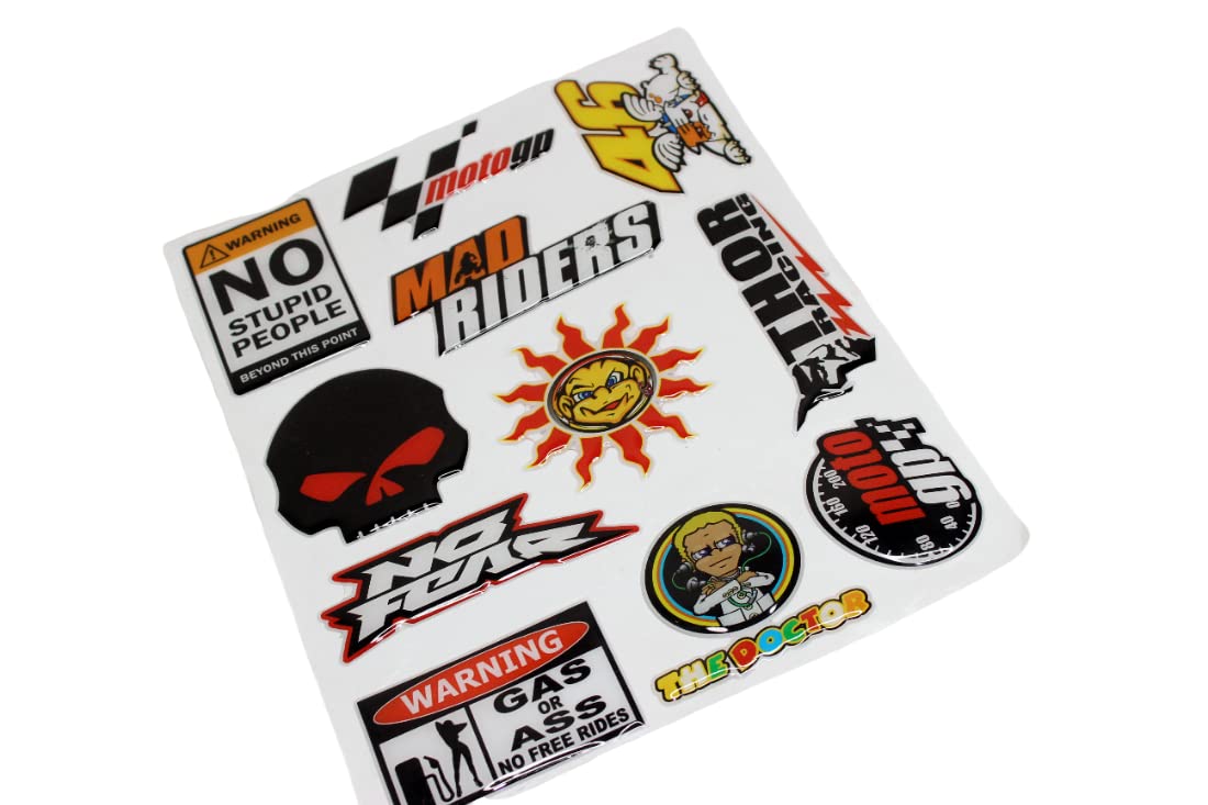 MIKANIX Waterproof Bike and Car Vinyl Sticker/Decals for Helmet, Bumper, Headlight Visor, Motorcycle Fuel Tank, Windshield, Car Windows and Laptop