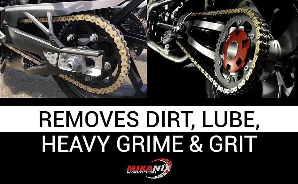 OBEROI'S TRADERS Combo Of Chain Cleaner + Chain Lube + Helmet Foam Cleaner Spray With Cleaning Brush | Cleans | Shines & Protects Chain | Helmet Interior & Exterior Cleaning