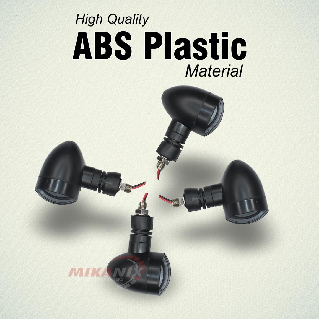 MIKANIX Universal For Bikes Double Sided Blinker Front, Rear Turn Signal Indicator Light Bulb With Jali/Grill Cover