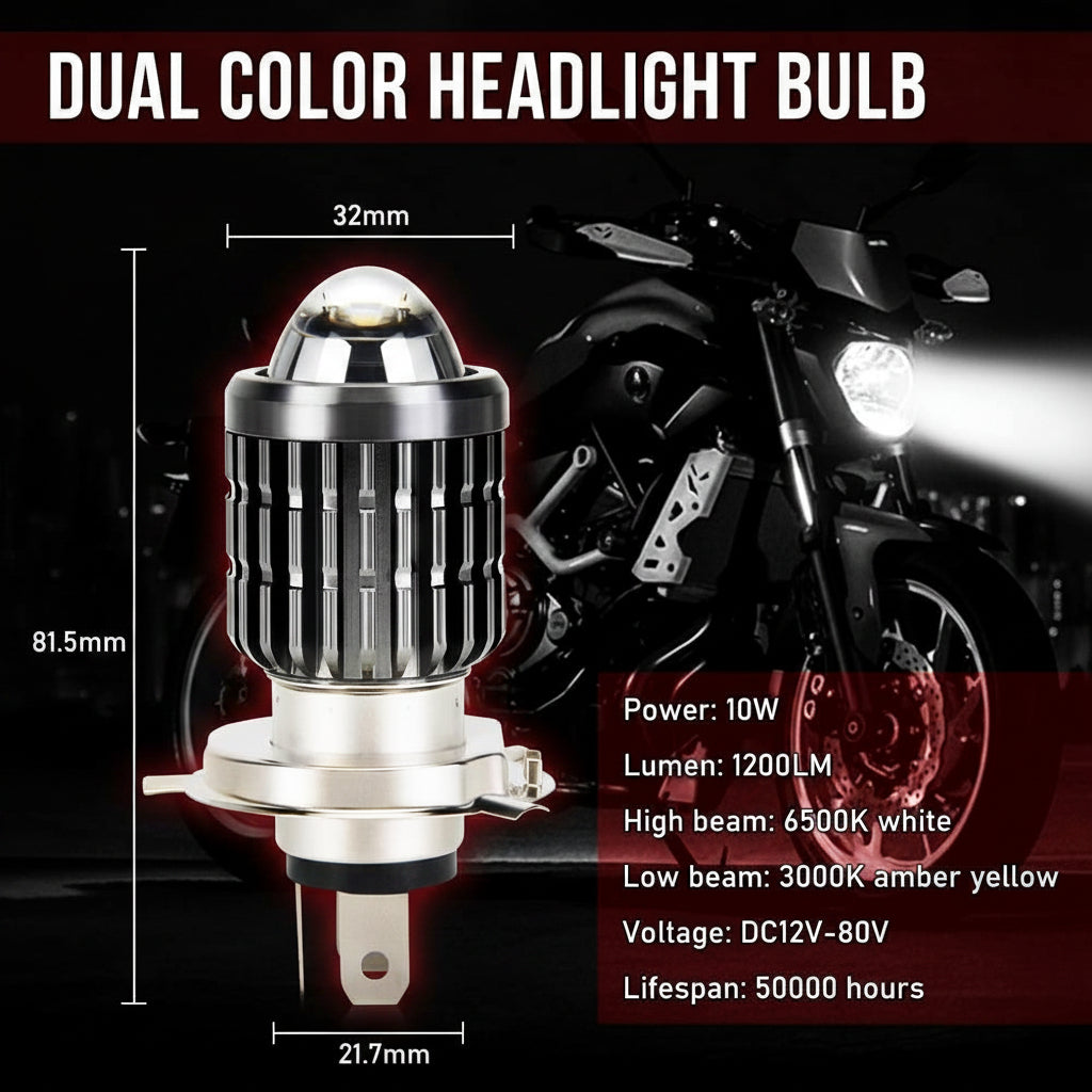 MIKANIX H4 LED Headlight Fog Lamp Projector Lens Universal for Bikes Fog Light, Dash Light Motorbike, Xenon