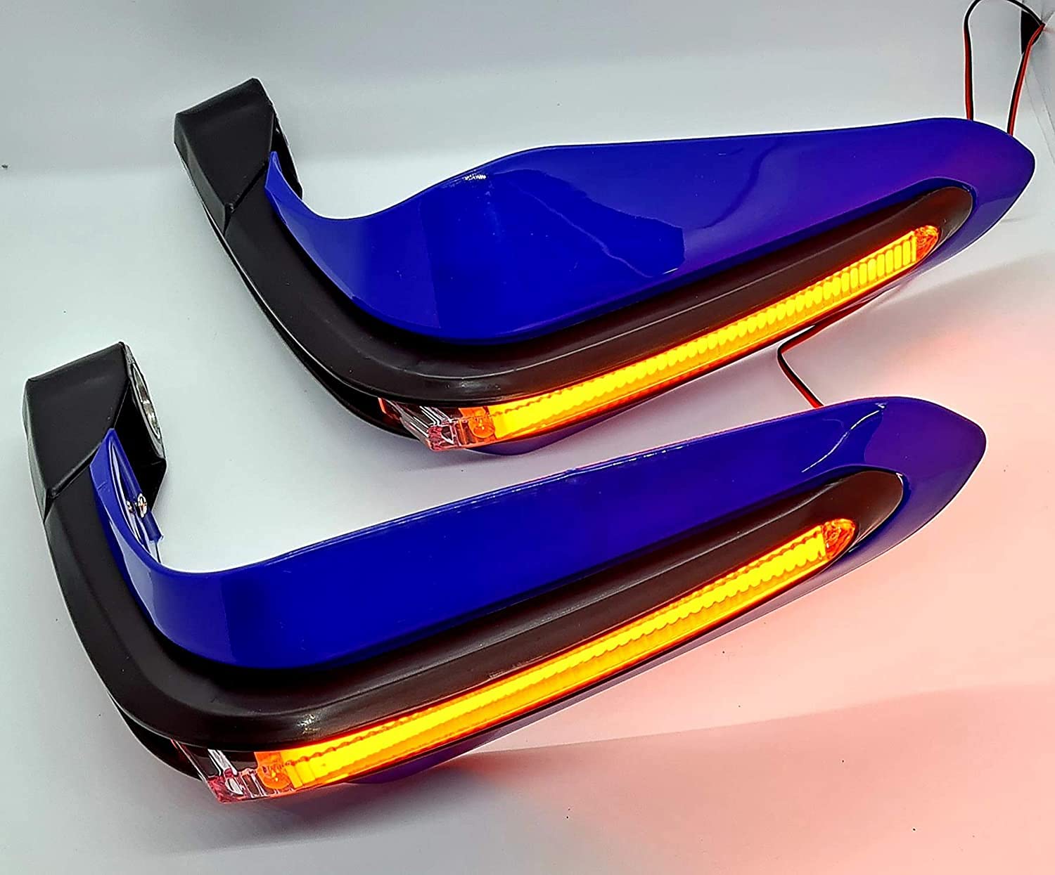 MIKANIX Motorcycle Universal Hand Guard/Brake, Clutch Lever Guard/Wind Deflector With Drl Led Light For All Bikes