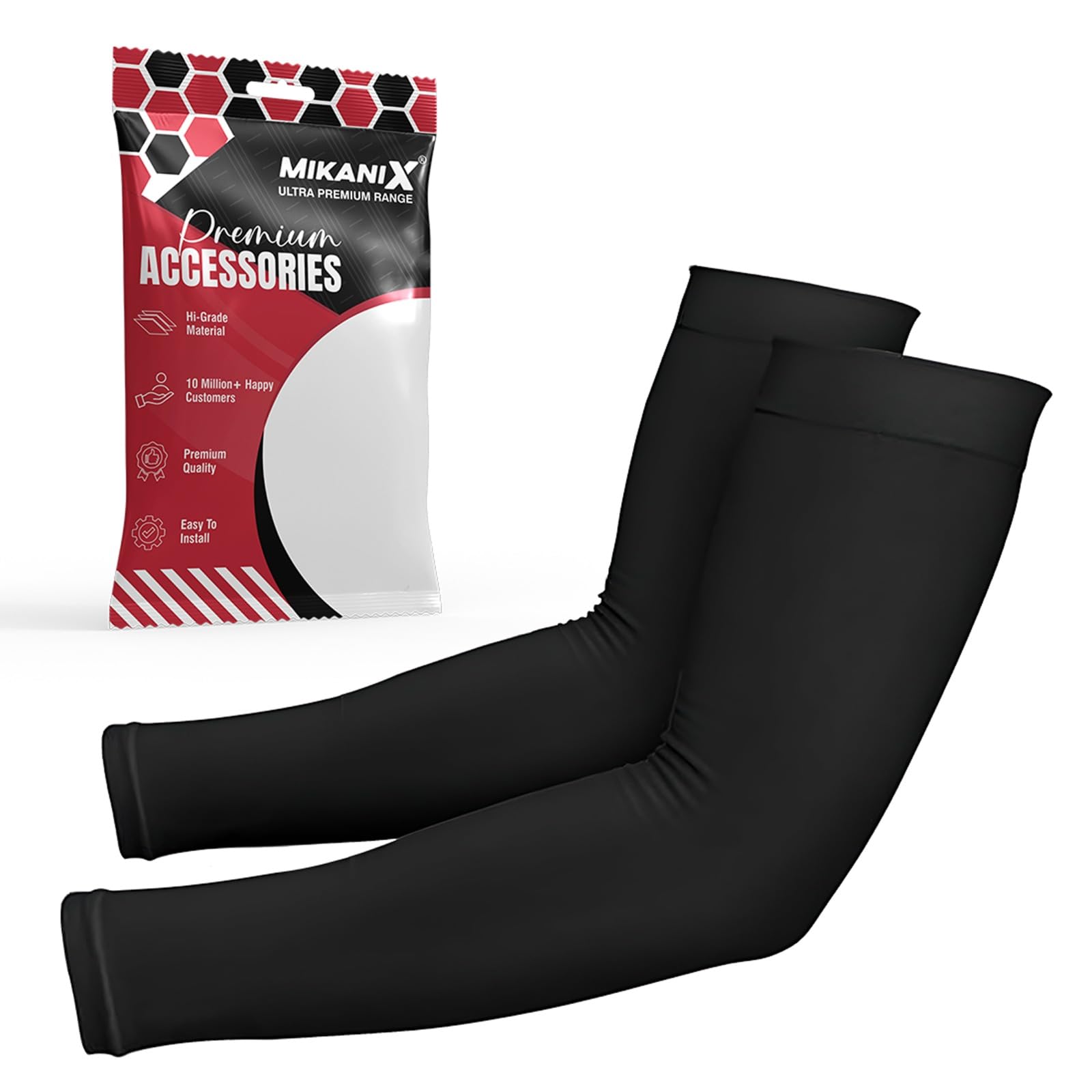 Arm Sleeves 4 Way Stretchable Free Size For Unisex Adults Kids Sun Burn Skin Tan Protection SPF Proof Arm Sleeves For Driving Cycling Tennis Cricket Football Golf Outdoor Gym Riding