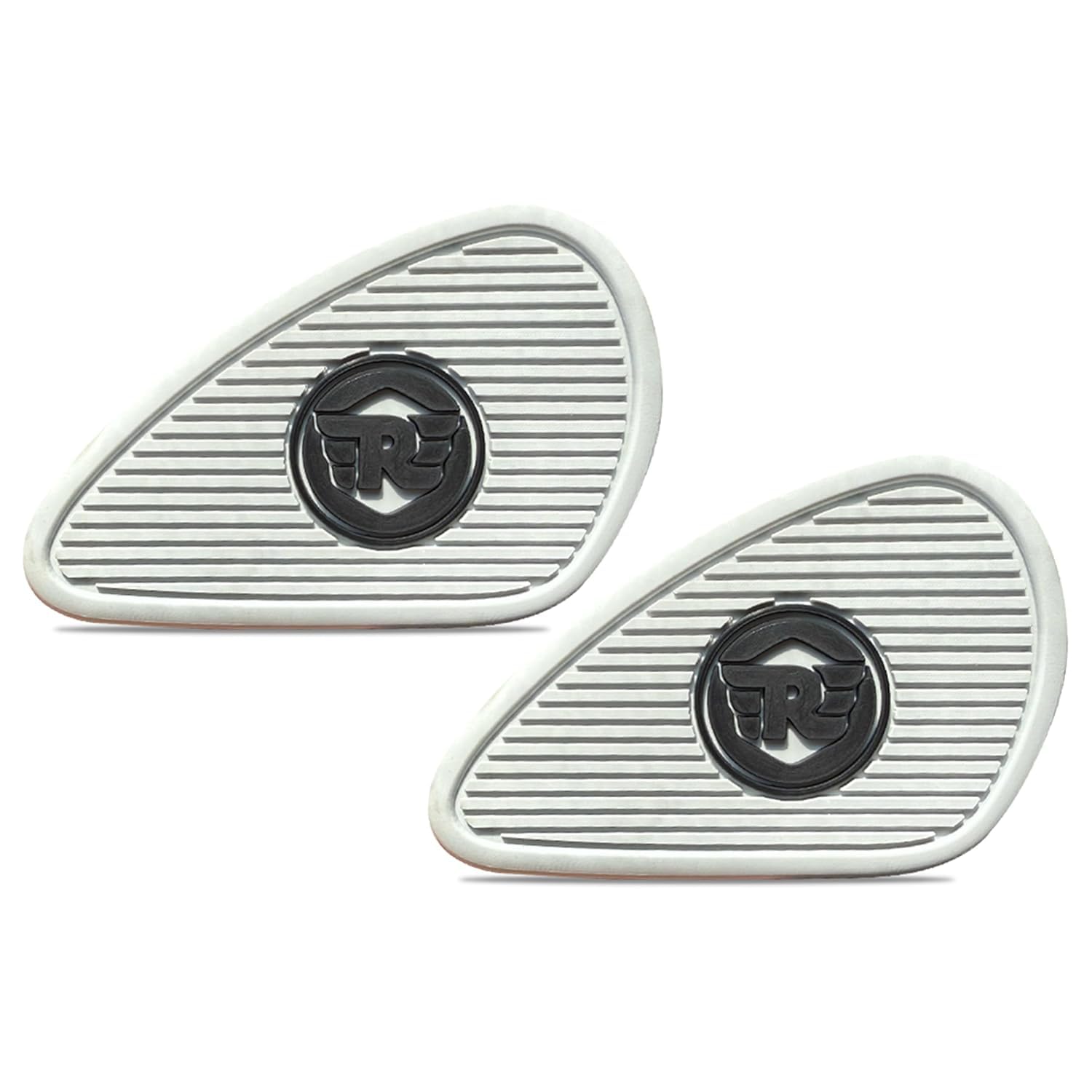 MIKANIX Universal Bullet Bike Anti Slip Silicone Tank Pad/Thai Pad Waterproof Sticker for Royal Enfield All Models Black & Grey