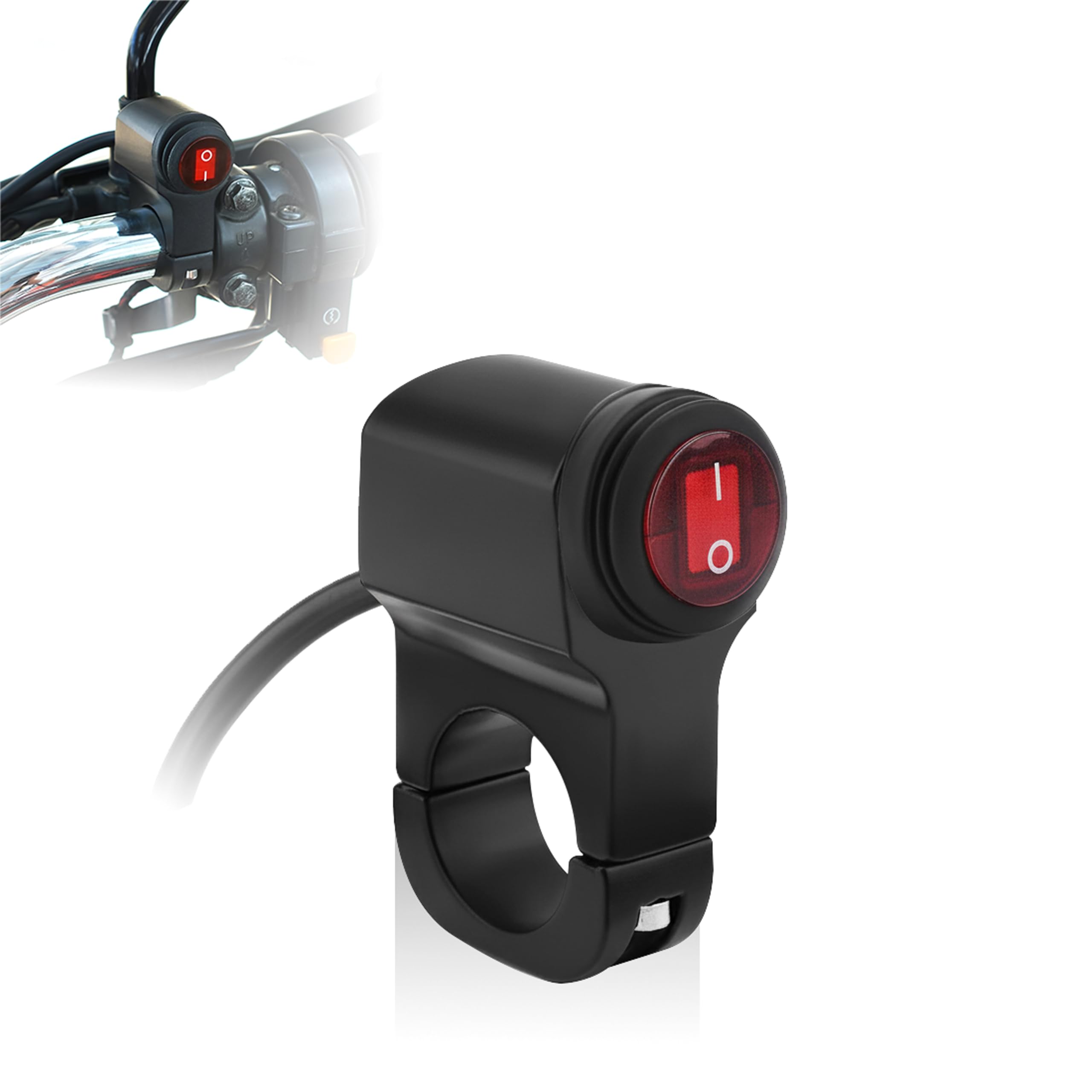 OBEROI'S TRADERS Motorbike All Purpose On/Off Switch with Cable for Fog Lights/Horn/Hazard Flasher Handle Bar Grip For Universal For Bike