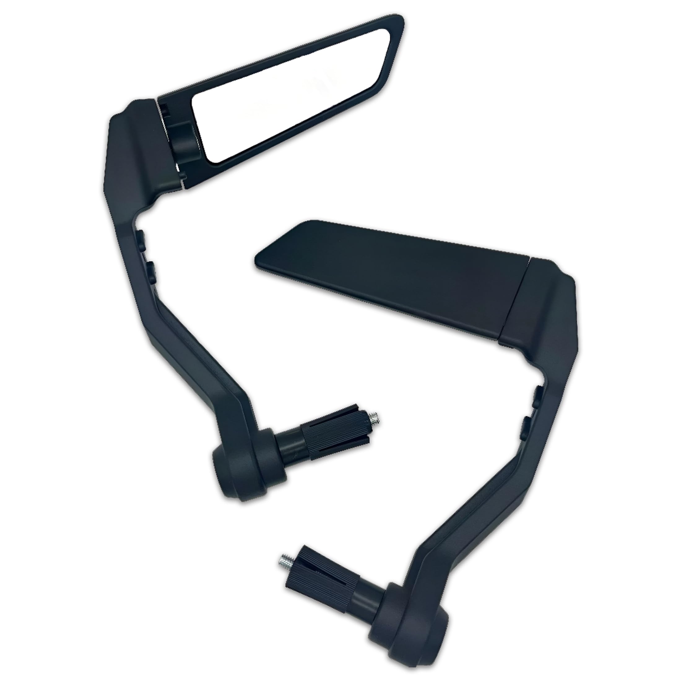 MIKANIX Universal Bike Handlebar Rear View Mirrors | 180° Rotating Side Mirror Set for Motorcycles and Scooters | Wide Angle Adjustable Convex Glass | Black