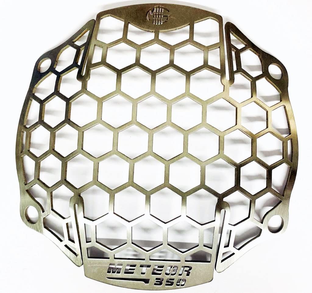 MIKANIX Stainless Steel Bike/Motorcycle Headlight Grill/Headlight Guard Protector Cover Compatible for Royal Enfield Meteor 350