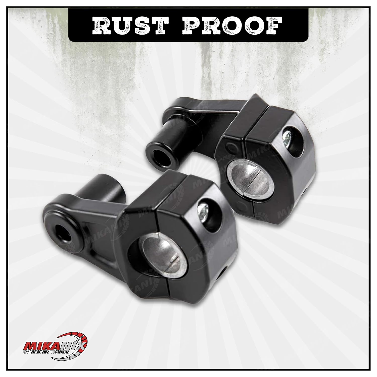 MIKANIX Alloy Black Universal Handlebar Riser/Raiser Handle Clamps Riser For All Bikes Handlebar Riser Kit
