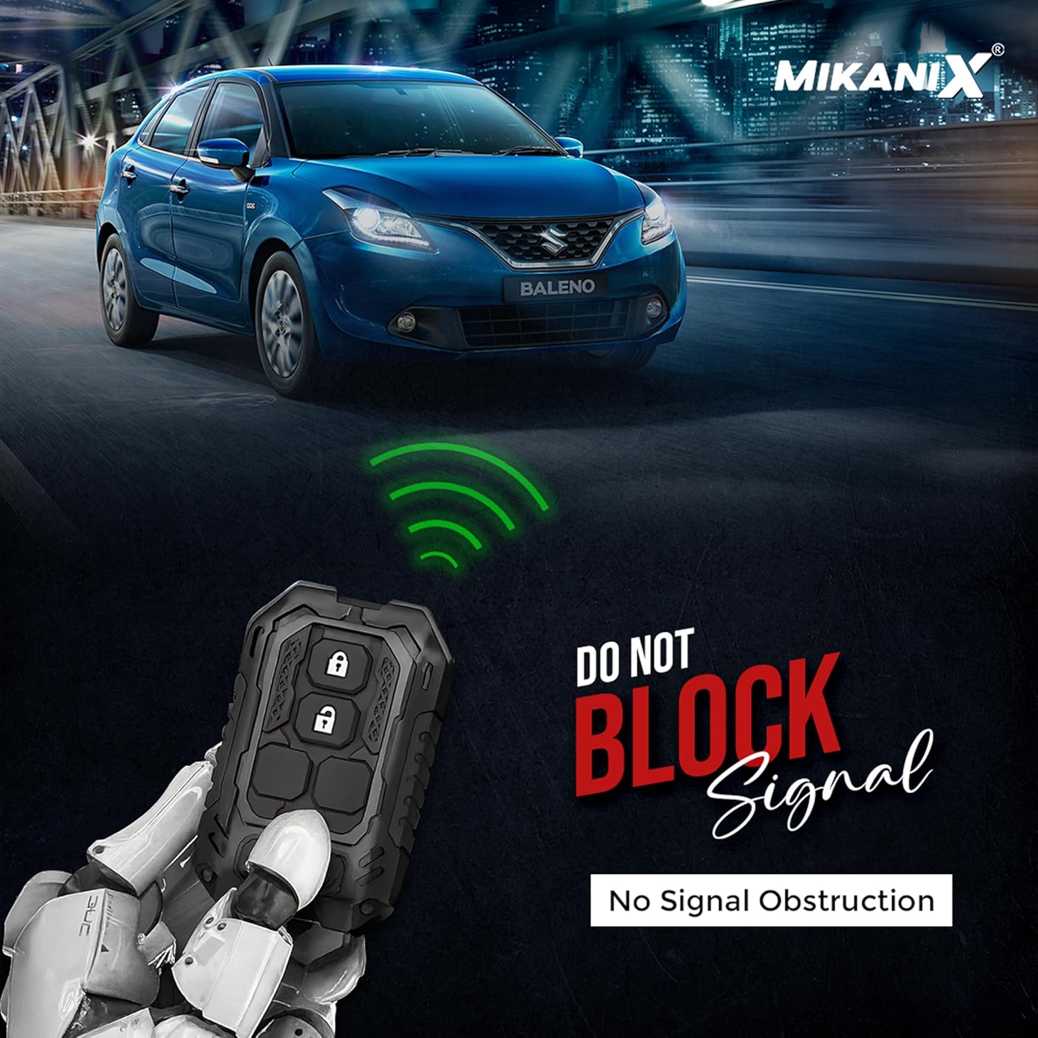 MIKANIX Transformer Series Car Key Cover | Premium Metal Black Soft Silicone Key Shell with Keychain for Toyota Rumion, Urban Cruiser, Hyryder, Glanza (HYRYDER)