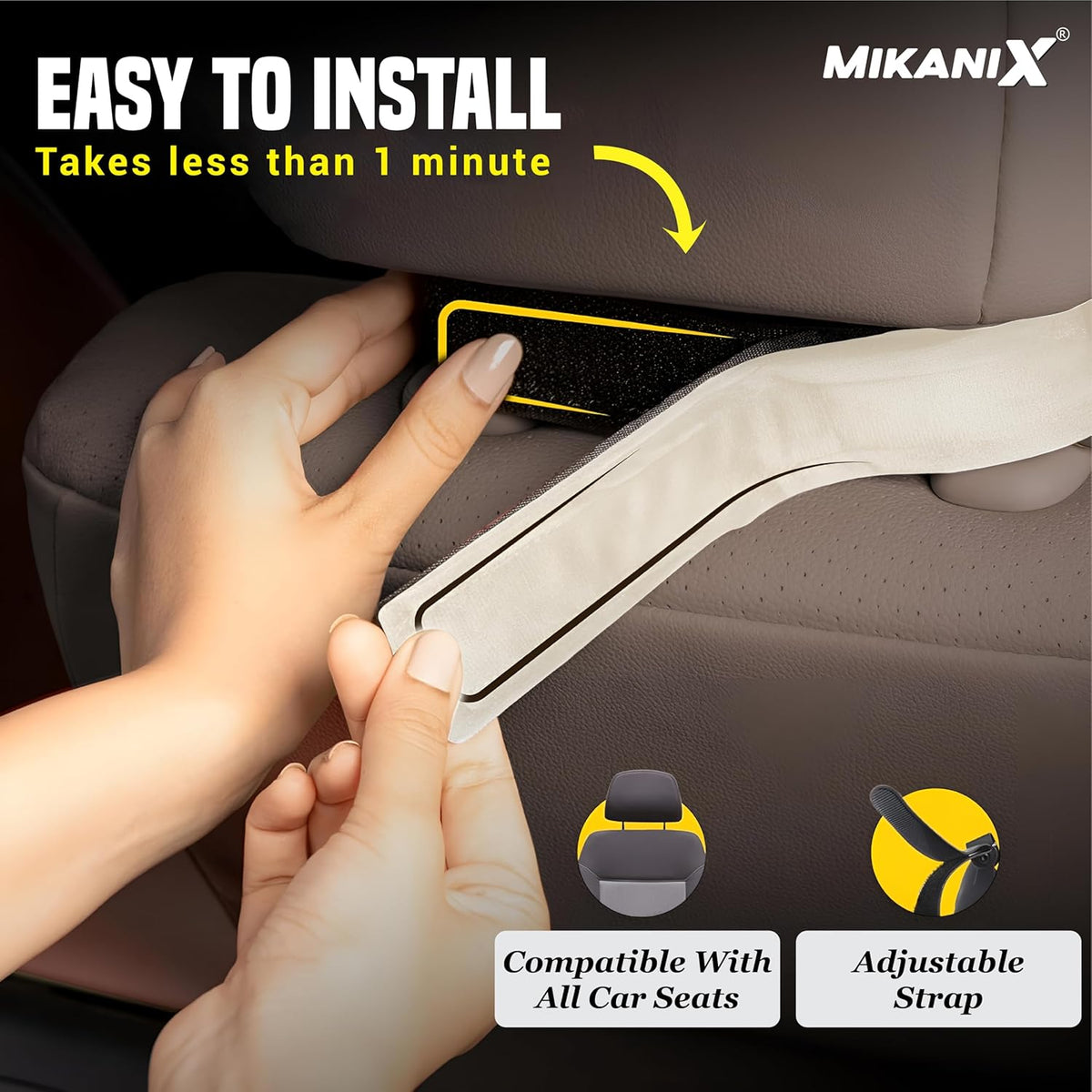 MIKANIX Car Neck Rest Pillow | Seat Cushion | 2 Years Warranty | Ultra Soft Memory Foam for Neck and Cervical Support to Relief Neck Pain & Reduced Tension (Velvet Beige Pack of 2)