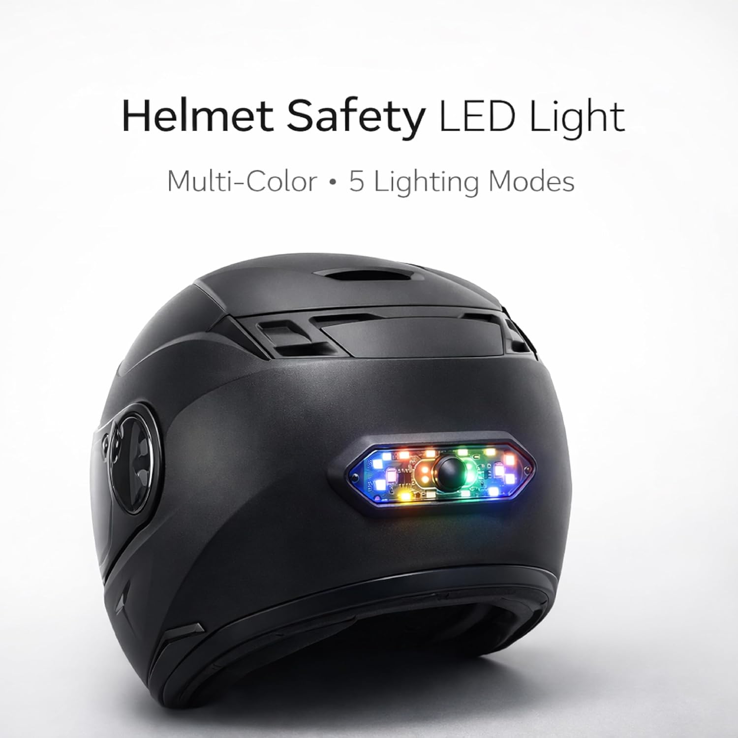 MIKANIX ABS Universal Helmet LED PCR Light with 3 Modes of Flashing | Blinking Strobe Rear Warning Red Safety Night Riding Light USB Charging Cable