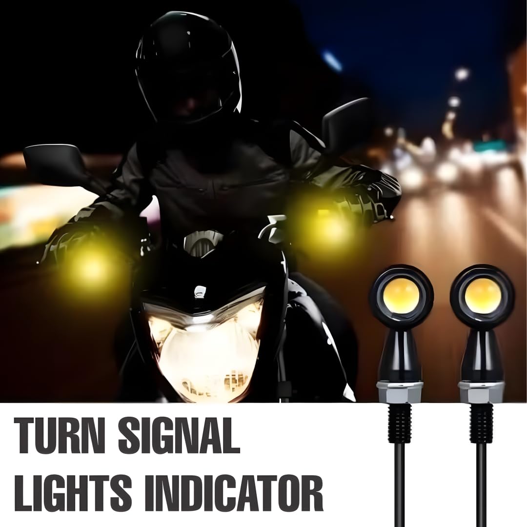MIKANIX Bullet Shape Front/Rear Turn Signal LED Indicator Fog Light | Spot Light Universal For All Bikes (Pack of 2)