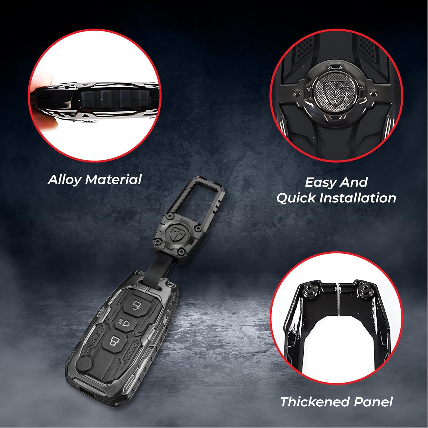 MIKANIX Transformer Series Car Key Cover | Premium Metal Black Soft Silicone Key Shell with Keychain for Tiago, Nexon, Altroz, Curvv, Safari, Storme, Zest, Bolt, Tigor, Punch (Punch)
