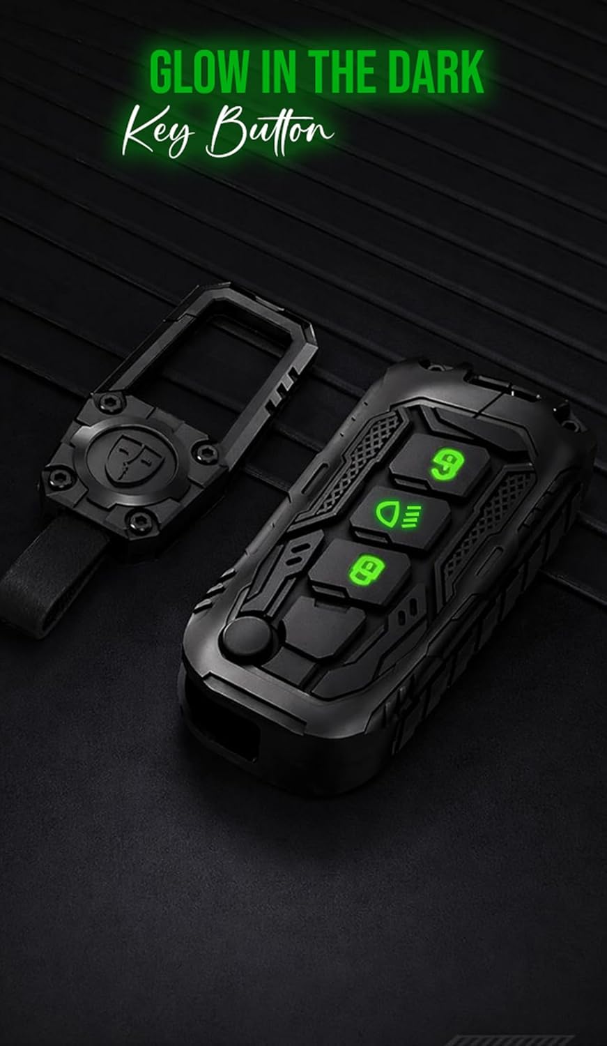 MIKANIX Transformer Series Car Key Cover | Premium Metal Black Soft Silicone Key Shell with Keychain for Tiago, Nexon, Altroz, Curvv, Safari, Storme, Zest, Bolt, Tigor, Punch (Punch)