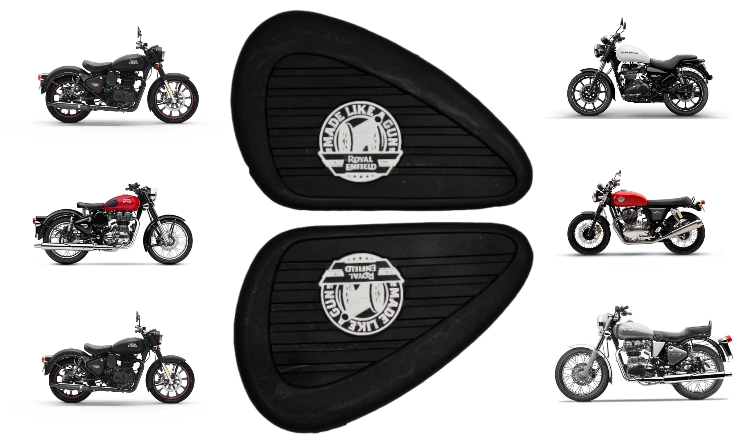 MIKANIX Anti Slip Silicone Tank Pad/Thai Pad Waterproof Peel and Stick Metal Sticker for Royal Enfield All Bikes , 25 x 38 Centimeters