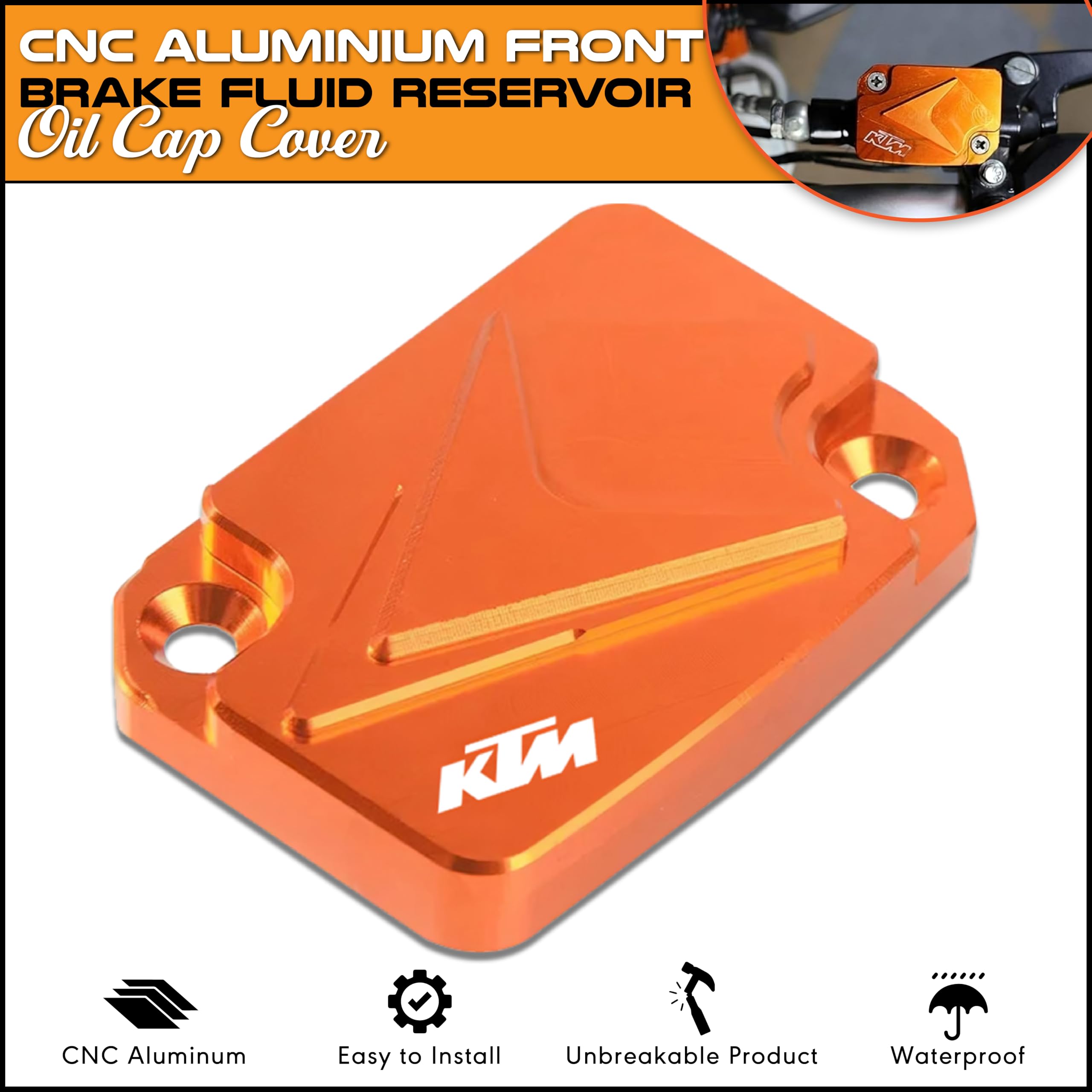 OBEROI'S TRADERS CNC Aluminium Front Disc Oil Cap Cover Guard Compatible With KTM Duke 125 | 200 | 390