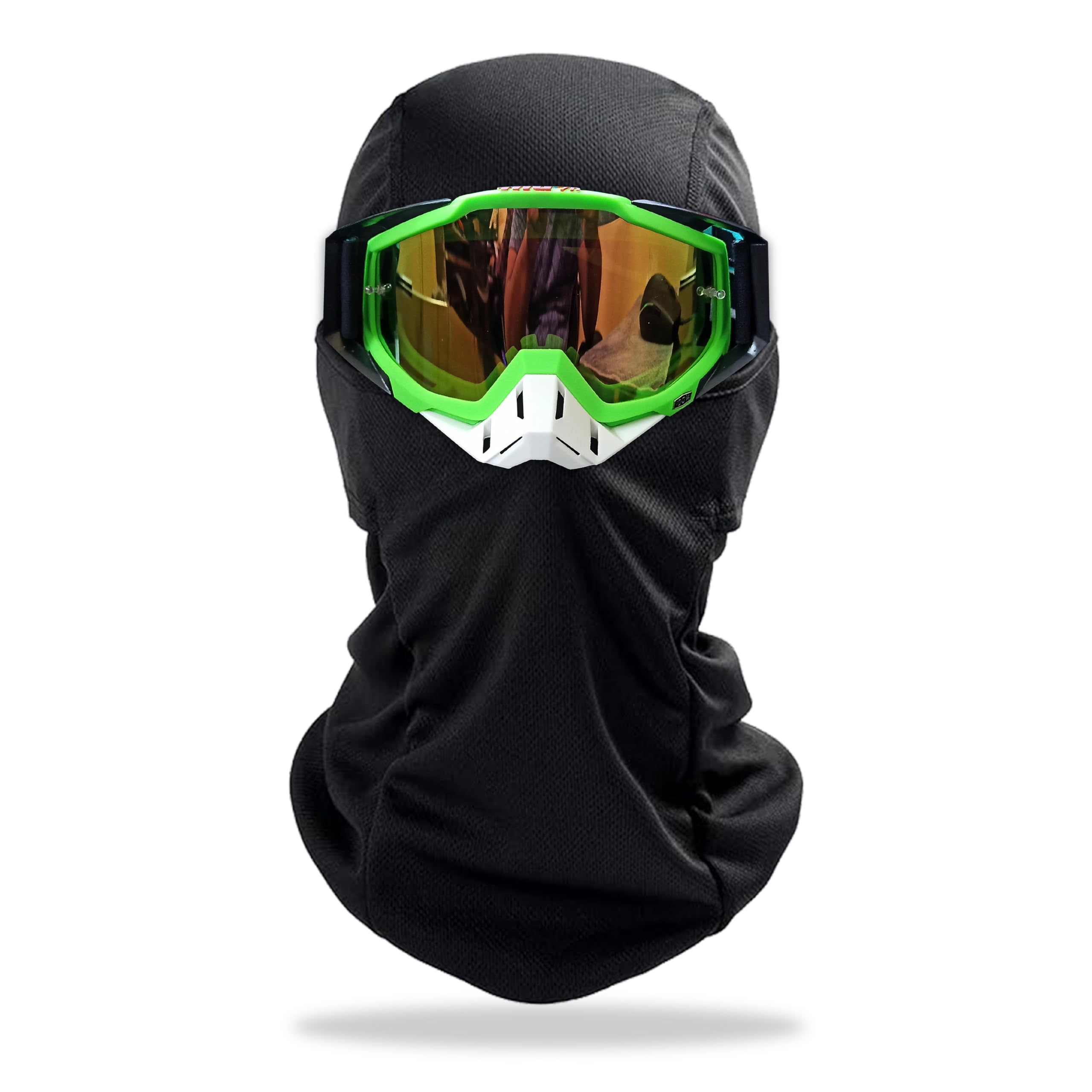 MIKANIX Universal Motorcycle Riding Combo Full Face Balaclava & Off-Road MX Goggles Set for Dirt Bike, ATV, Snowmobile | Windproof, UV Protection, Breathable Gear