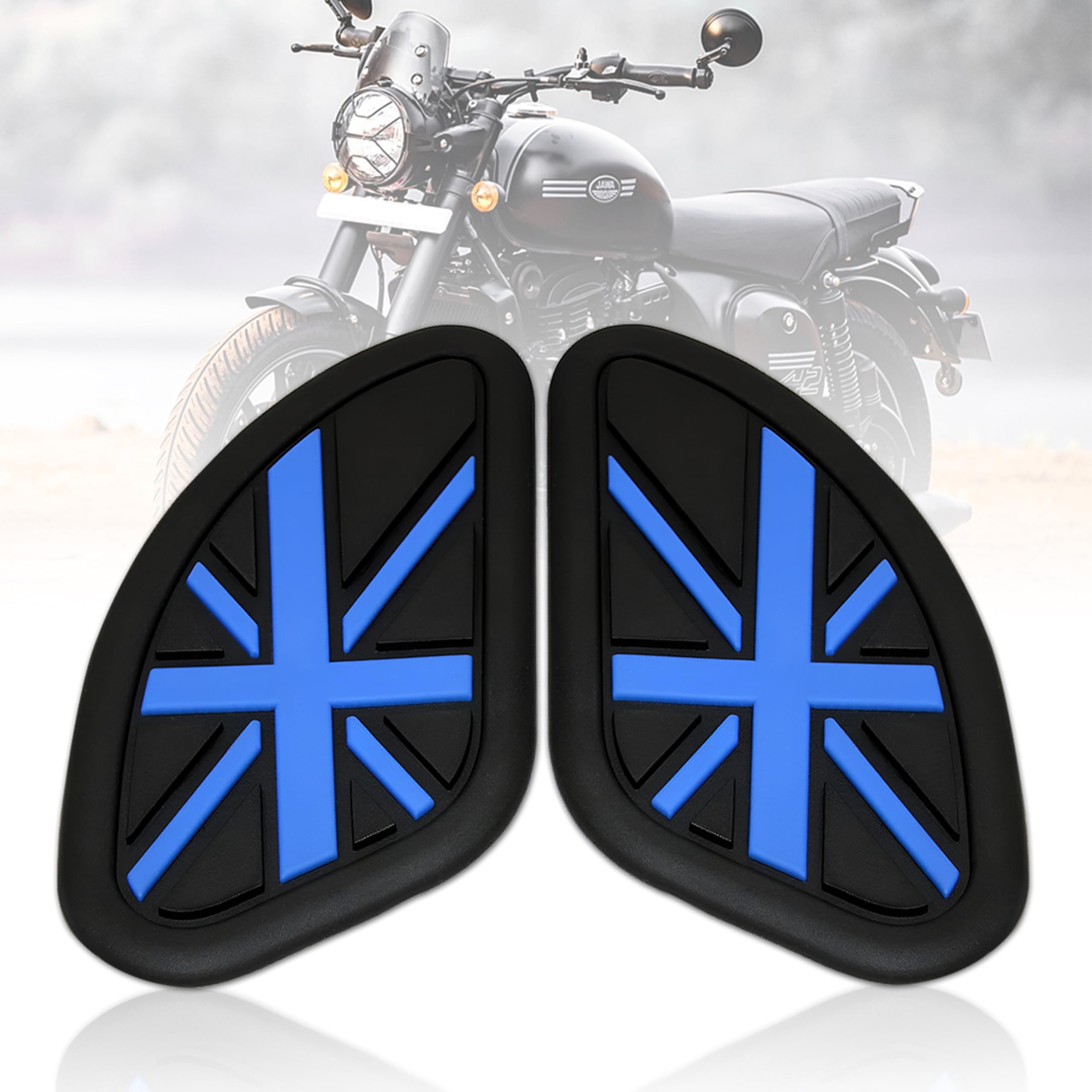 OBEROI'S TRADERS Universal Anti Slip Silicone Bike Tank Pad/Thai Pad Waterproof Sticker For All Motorcycle (Blue)