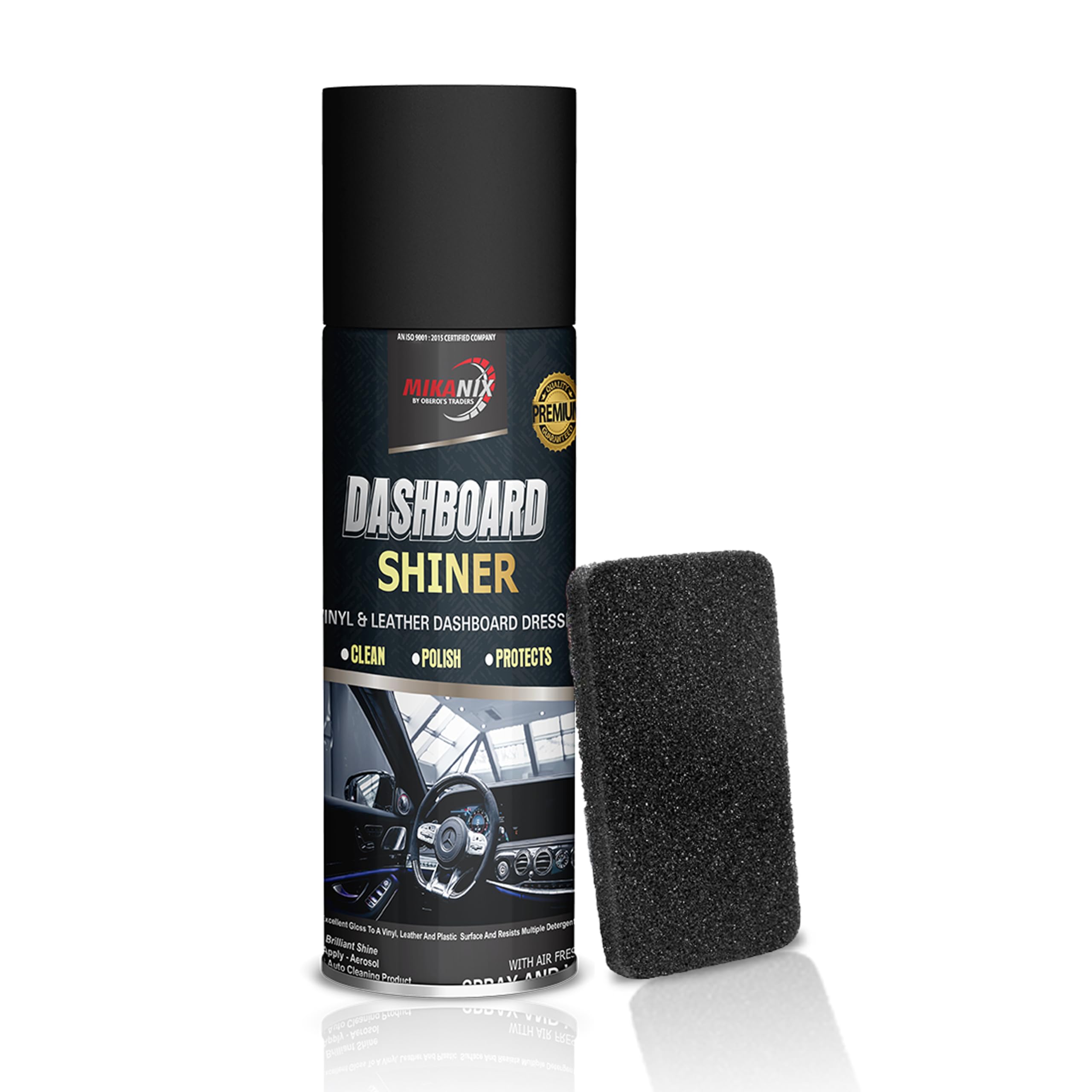 OBEROI'S TRADERS Car Dashboard Polish | Spray Shiner | Protects and Shines Interiors of Cars and Motorcycle | Instant Shine | Suitable for Fibre | Metal | Leather | Plastic Surfaces