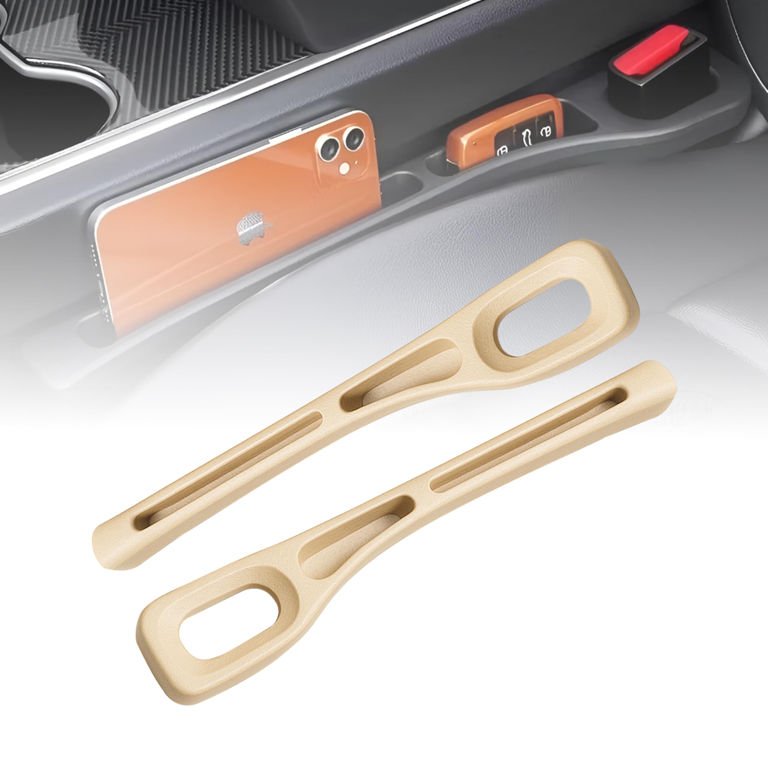 MIKANIX Car Seat Gap Filler Organizer | EVA Side Catcher with Phone Holder | Universal Fit for Cars, Trucks & SUVs | Car Seat Accessories (Pack of 2)