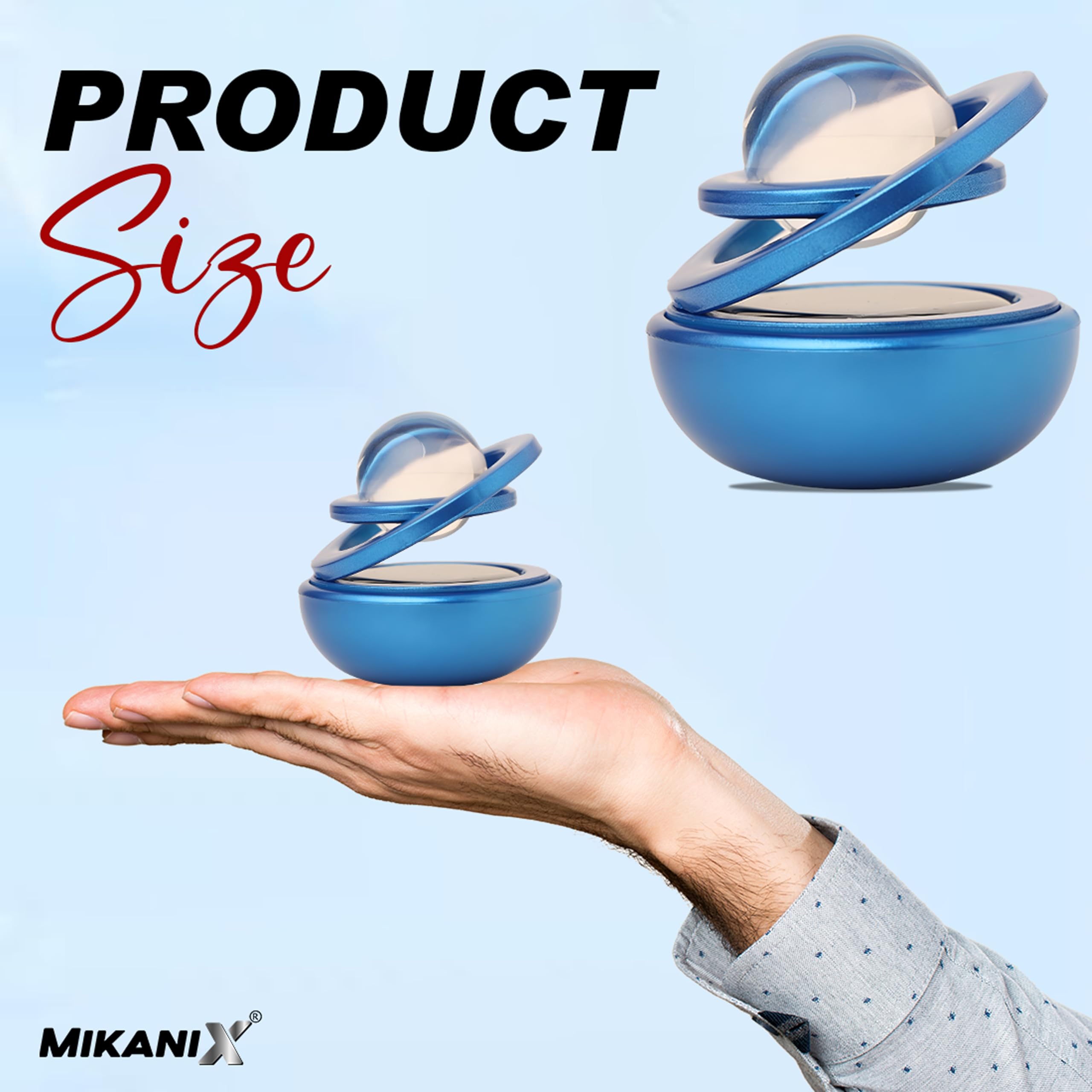 OBEROI’S TRADERS Solar Energy Rotating Car Dashboard Air Freshener/Perfume Diffuser/Dispenser | Alloy Body & Crystal Design With Perfume liquid For Car Interior & Home Air Freshener