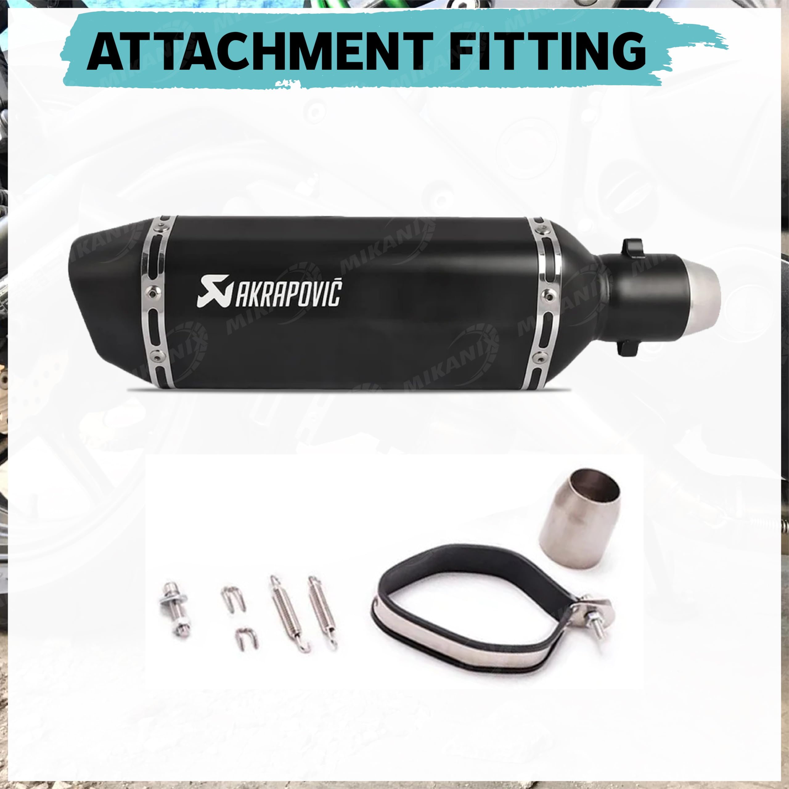 Mikanix Premium Akrapovic Universal Exhaust/Silencer Muffler Pipe for All Bikes/Motorcycle