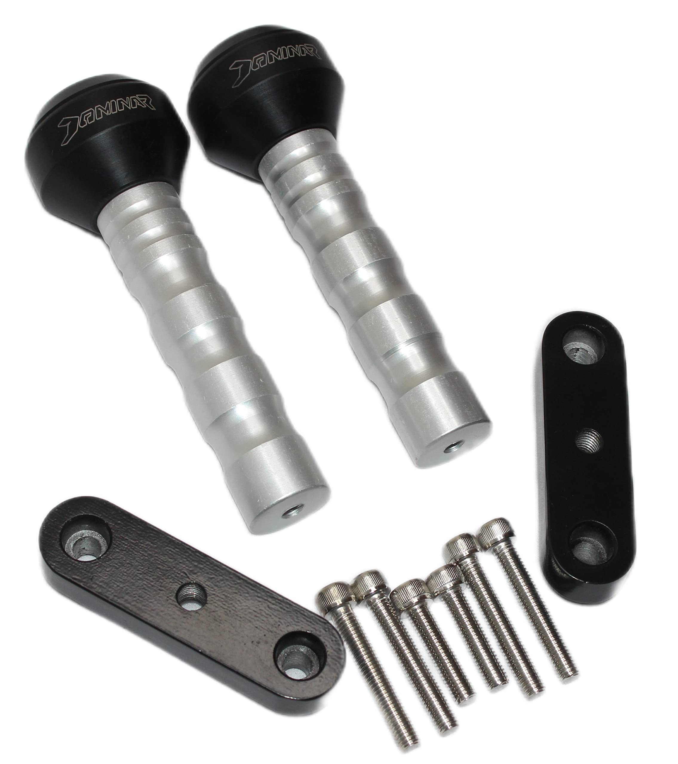 MIKANIX Dominar 250/400 Heavy Duty Bike CNC Frame Sliders/Crash Guard Leg Protectors for Motorcycle (Dominar 400 Silver)