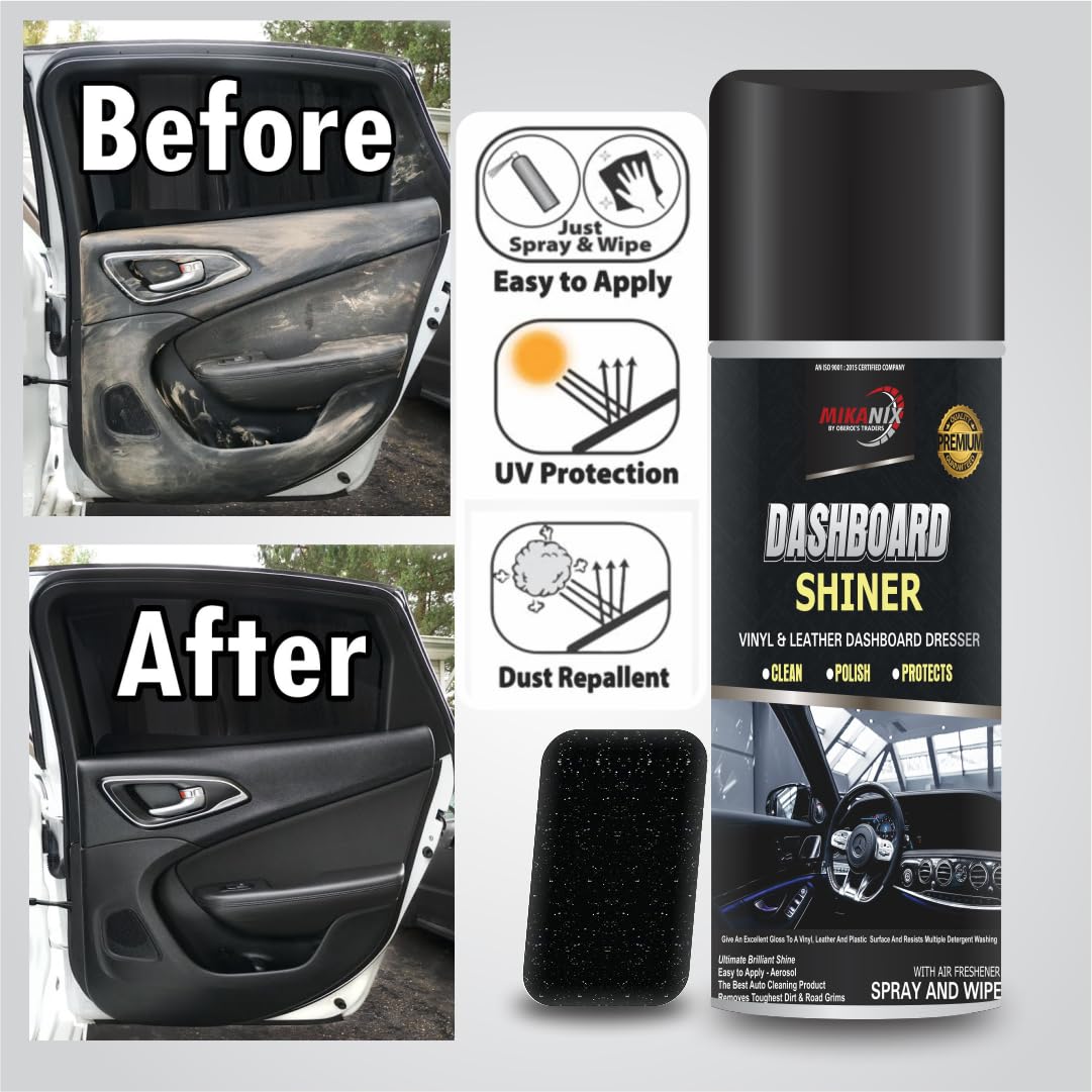OBEROI'S TRADERS Multipurpose Foaming Car Interior & Exterior Foam Cleaner Spray + Dashboard Shiner | Home Appliances | Leather | Vehicle Interior Cleaner