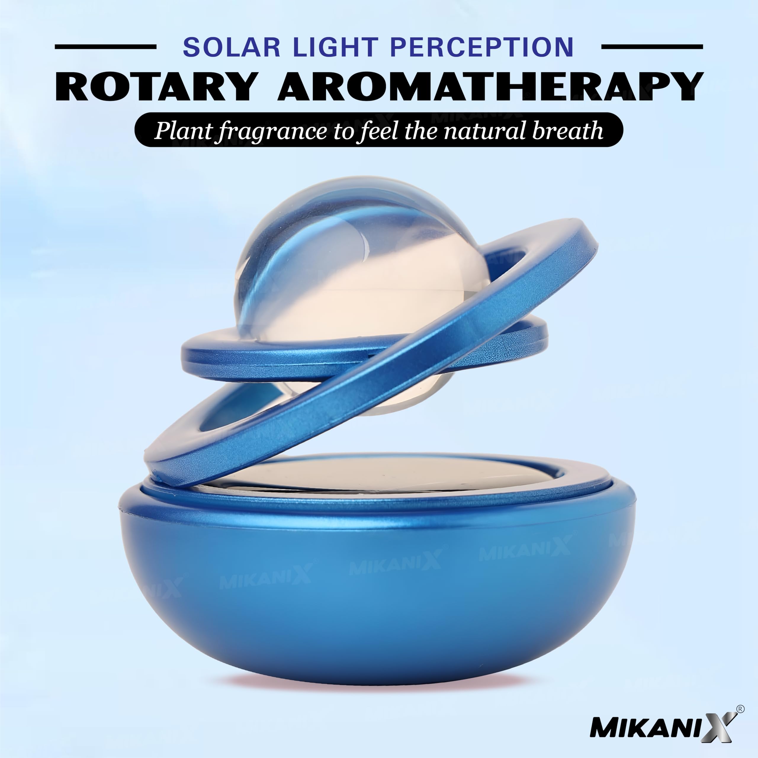 OBEROI’S TRADERS Solar Energy Rotating Car Dashboard Air Freshener/Perfume Diffuser/Dispenser | Alloy Body & Crystal Design With Perfume liquid For Car Interior & Home Air Freshener