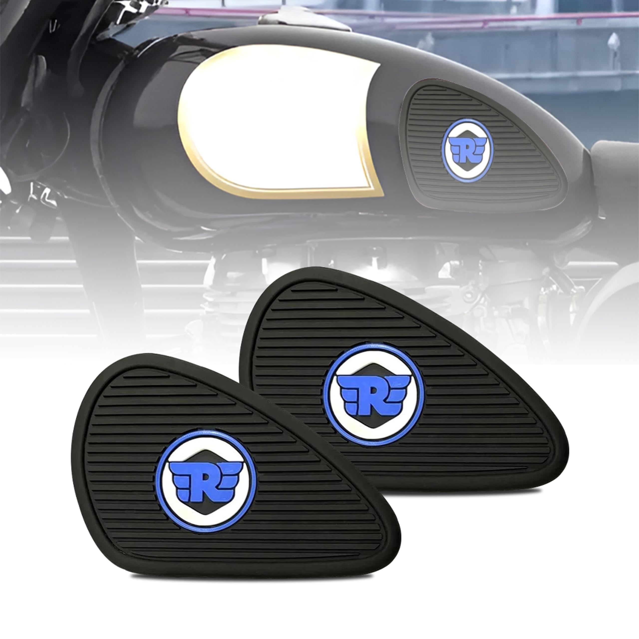 MIKANIX Universal Bullet Bike Anti Slip Silicone Tank Pad/Thai Pad Waterproof Sticker for Royal Enfield All Models