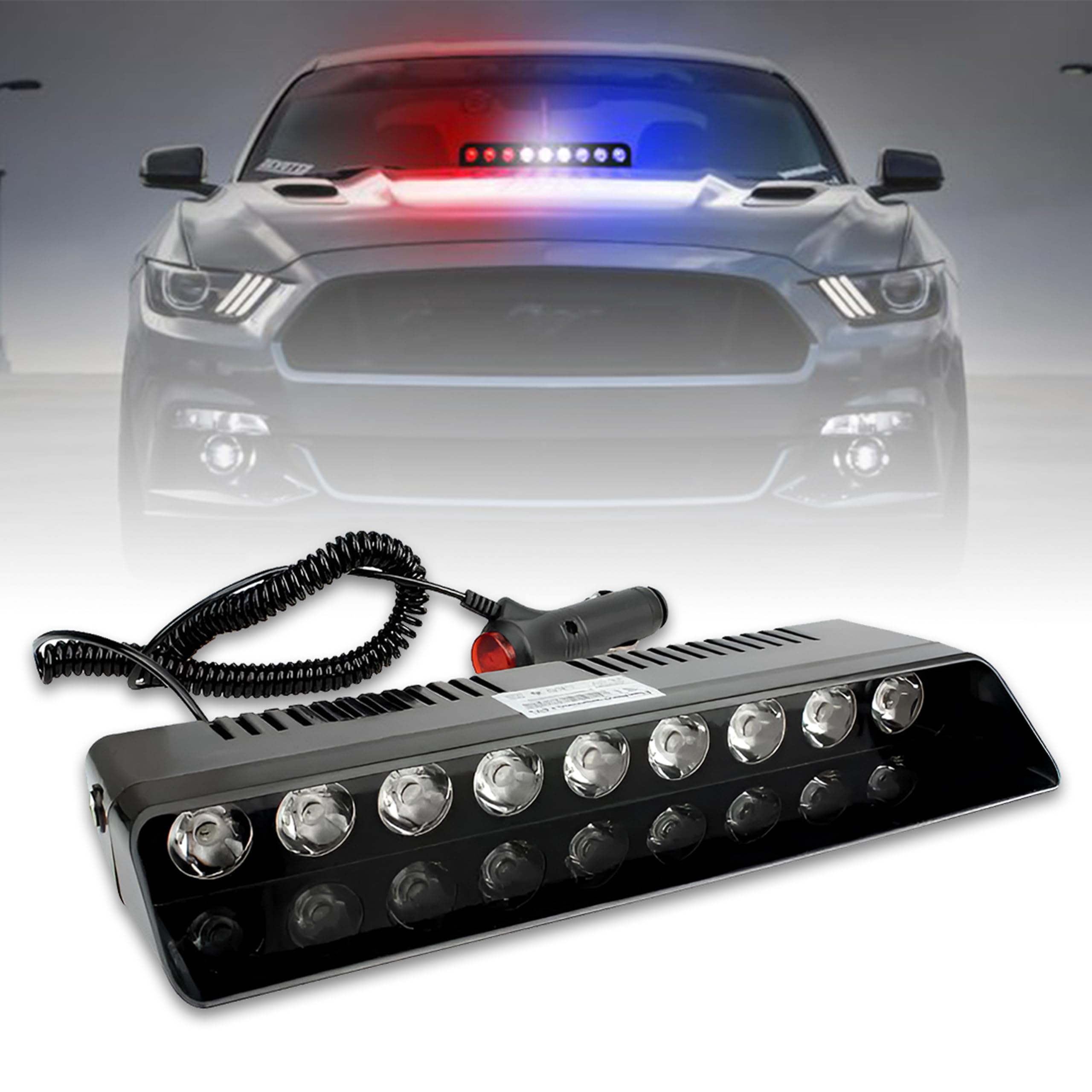 MIKANIX 9 LED Red & Blue Police PCR Strobe Flasher Light With 11 Flashing Mode | Warning & Emergency Lamp Light for All Cars