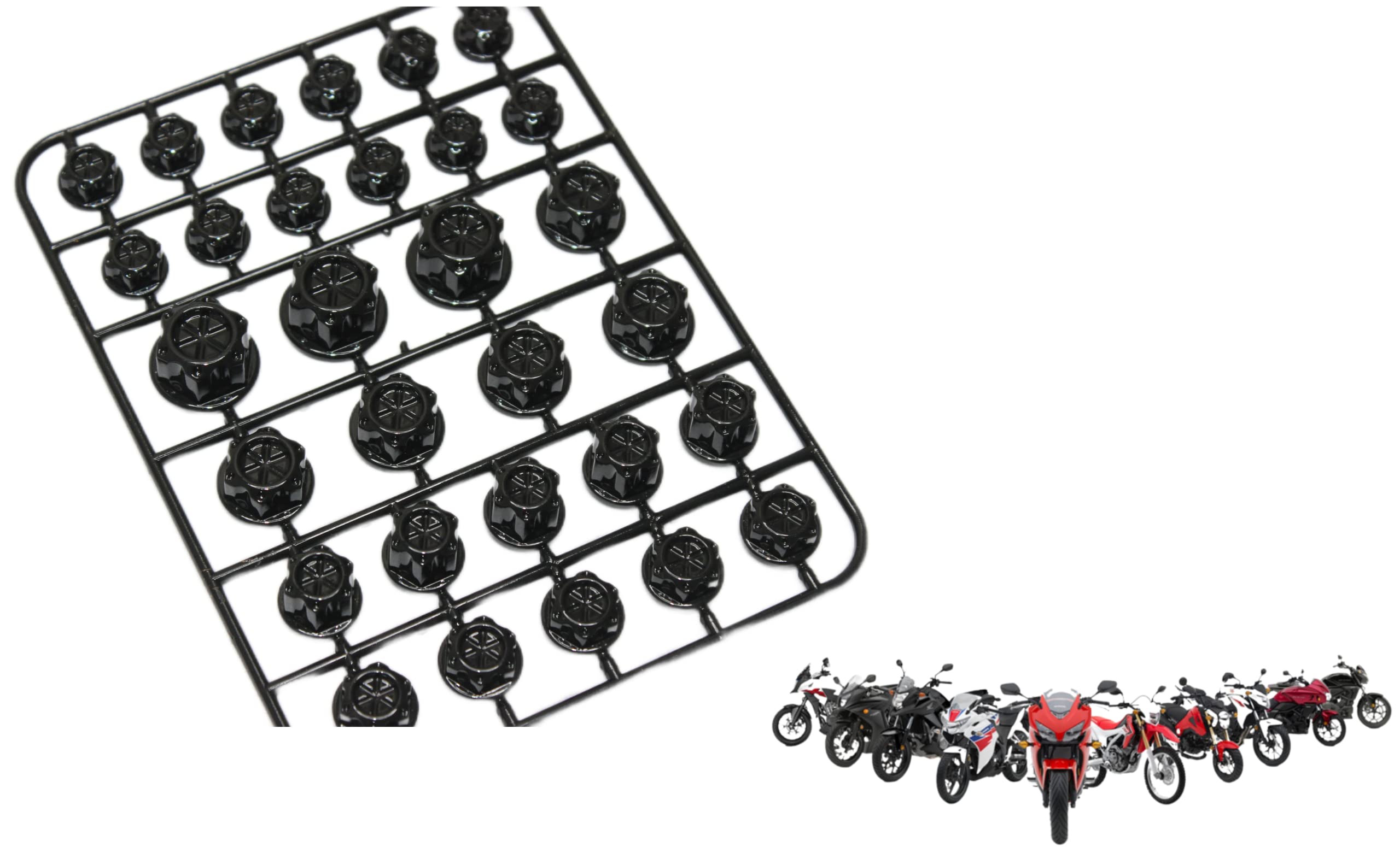 OBEROI'S TRADERS 30 Pcs, Bike Screw Cap, Nut Bolt Cap Cover Protector Fairing Kit for All Motorcycle