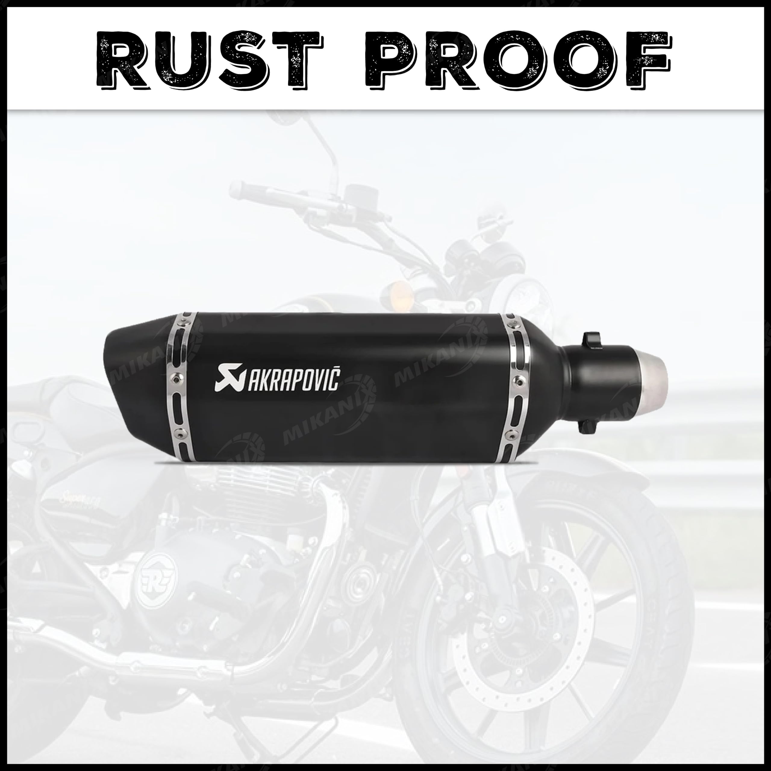 Mikanix Premium Akrapovic Universal Exhaust/Silencer Muffler Pipe for All Bikes/Motorcycle