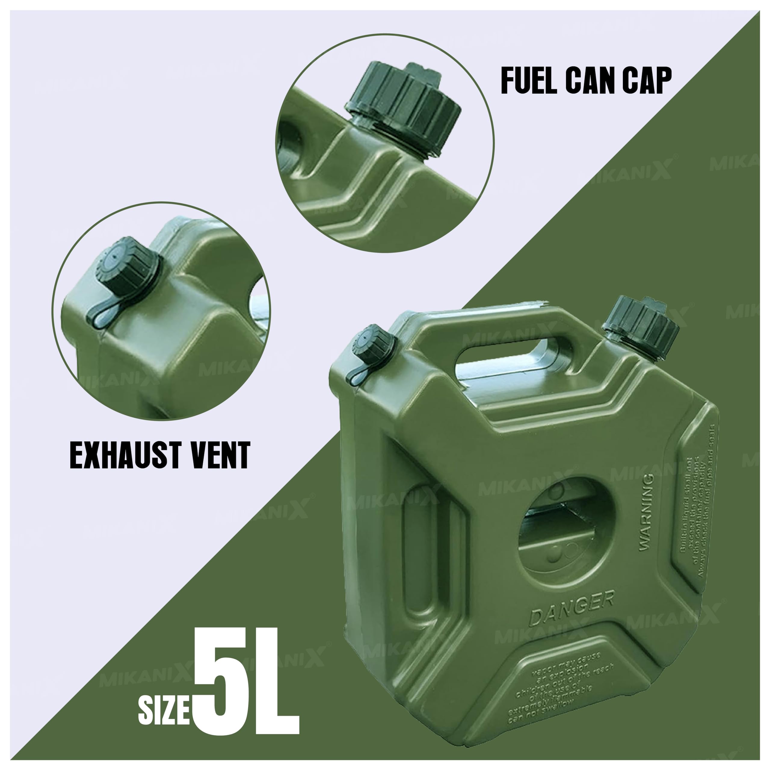 OBEROI'S TRADERS 5 Litre Petrol Jerry Can Combo For Motorcycle, Car, SUV and Thar | To Carry Diesel, Petrol, Fuel and Water For Long-Distance Travel, Off-Road Adventures, Emergency Backup