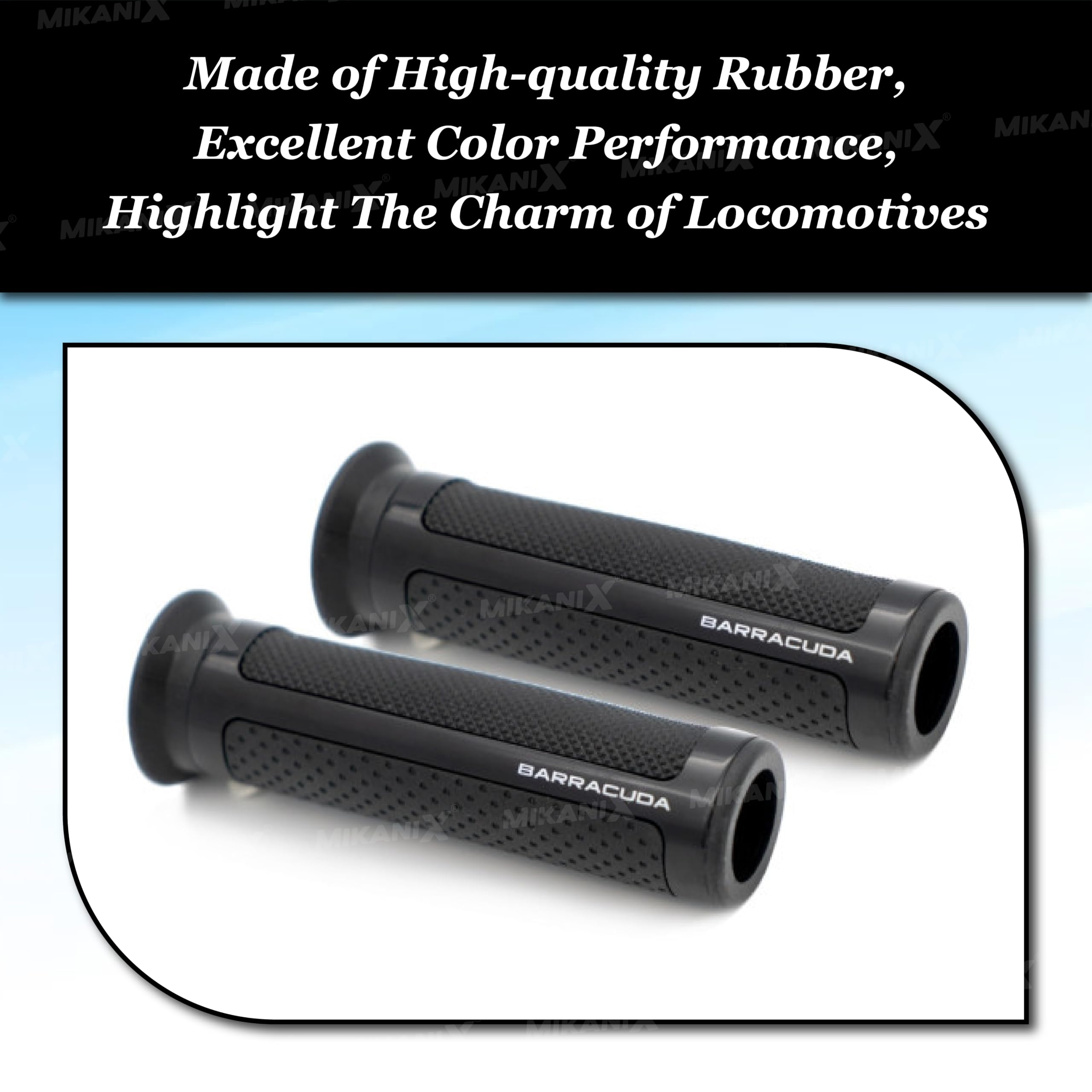 MIKANIX Barracuda Handle Grip with Metal Handlebar Ends with Aluminum Insert for Bikes Handle Bar Grip Universal for Bike (Pack of 2)