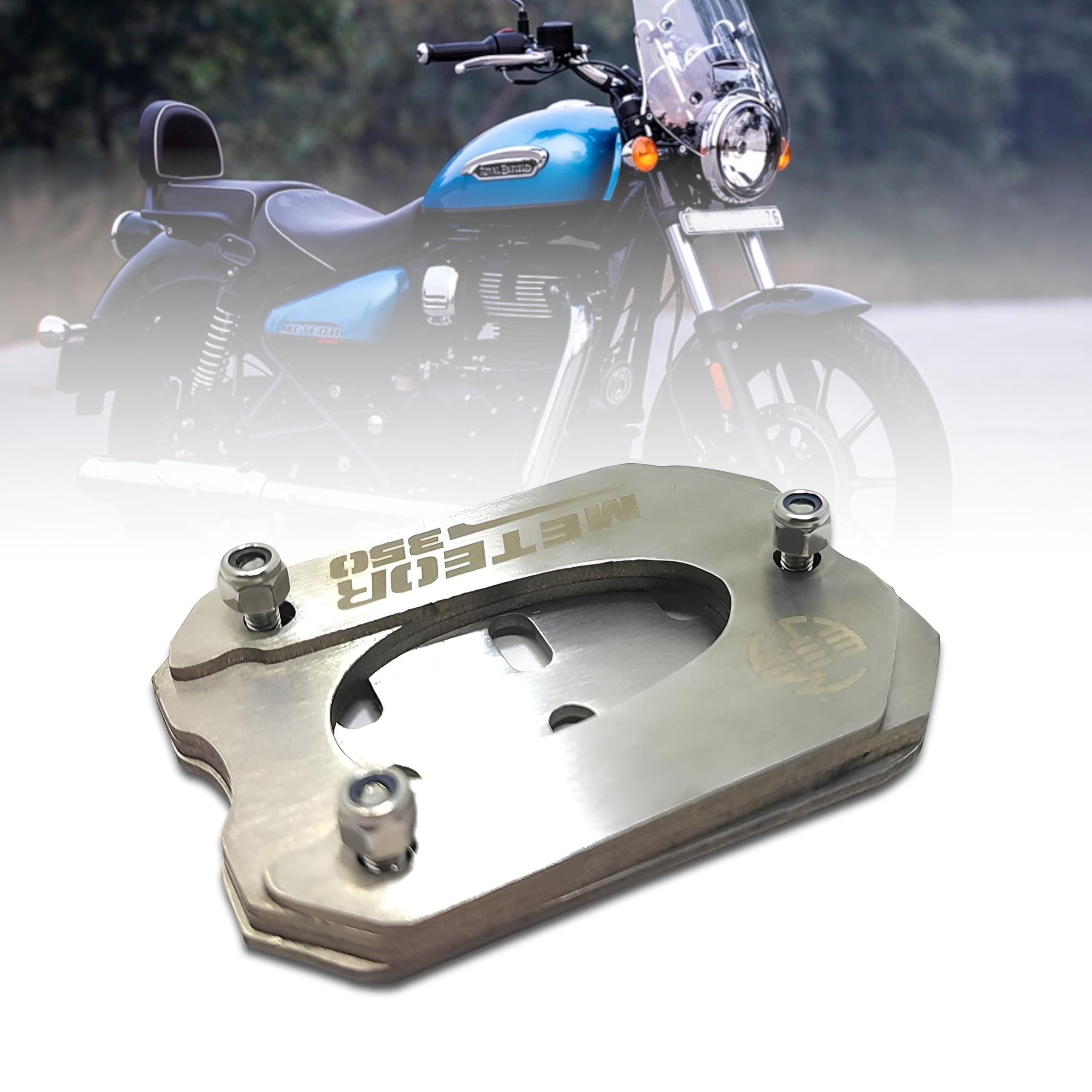 Mikanix Stainless Steel Side Stand Extender Compatible with Royal Enfield Meteor 350 (Silver)