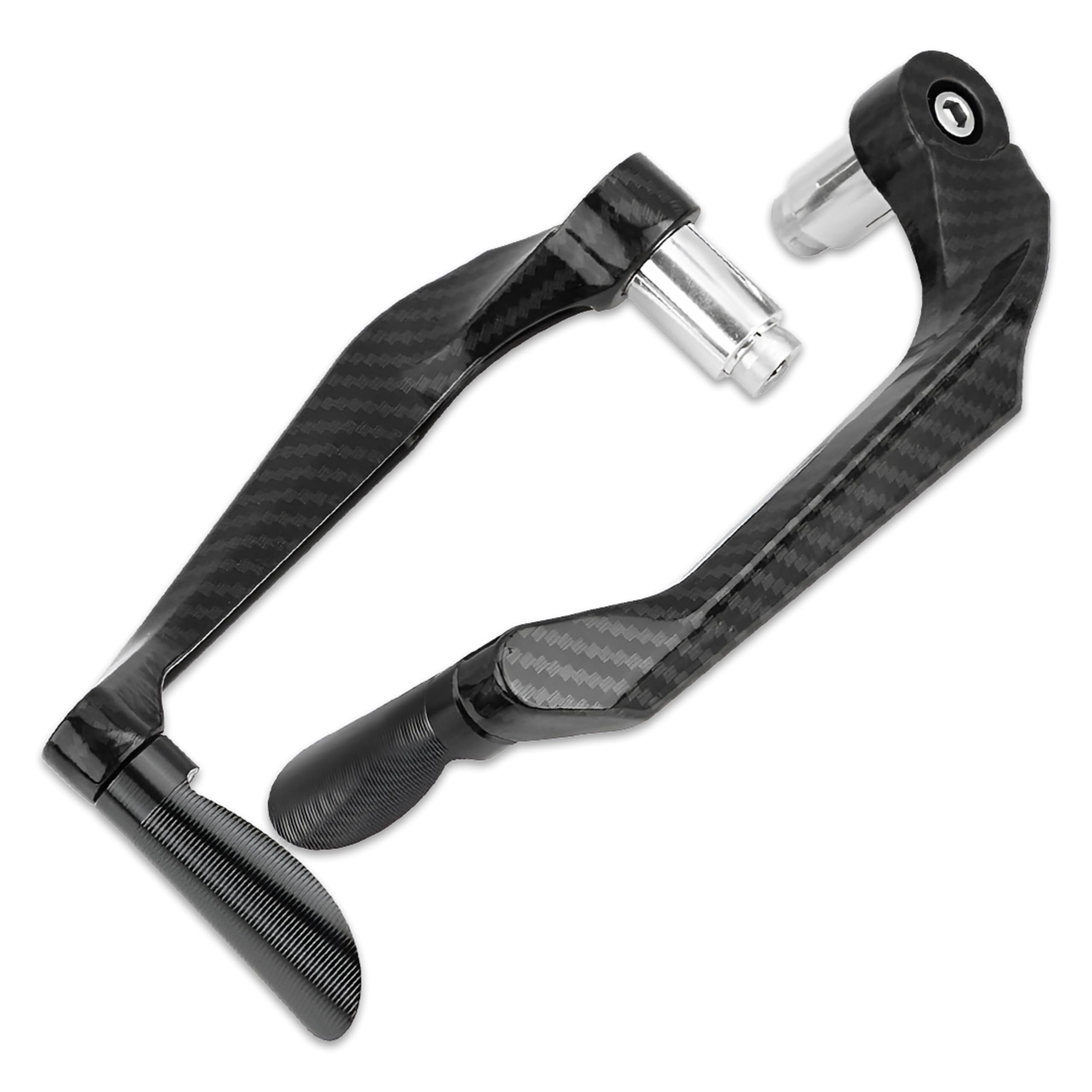 OBEROI'S TRADERS Carbon Finish CNC Aluminum Universal Motorcycle Lever Guard | Handle Bar End Brake Clutch Lever Protective Guards | Hand Guards for All Bikes