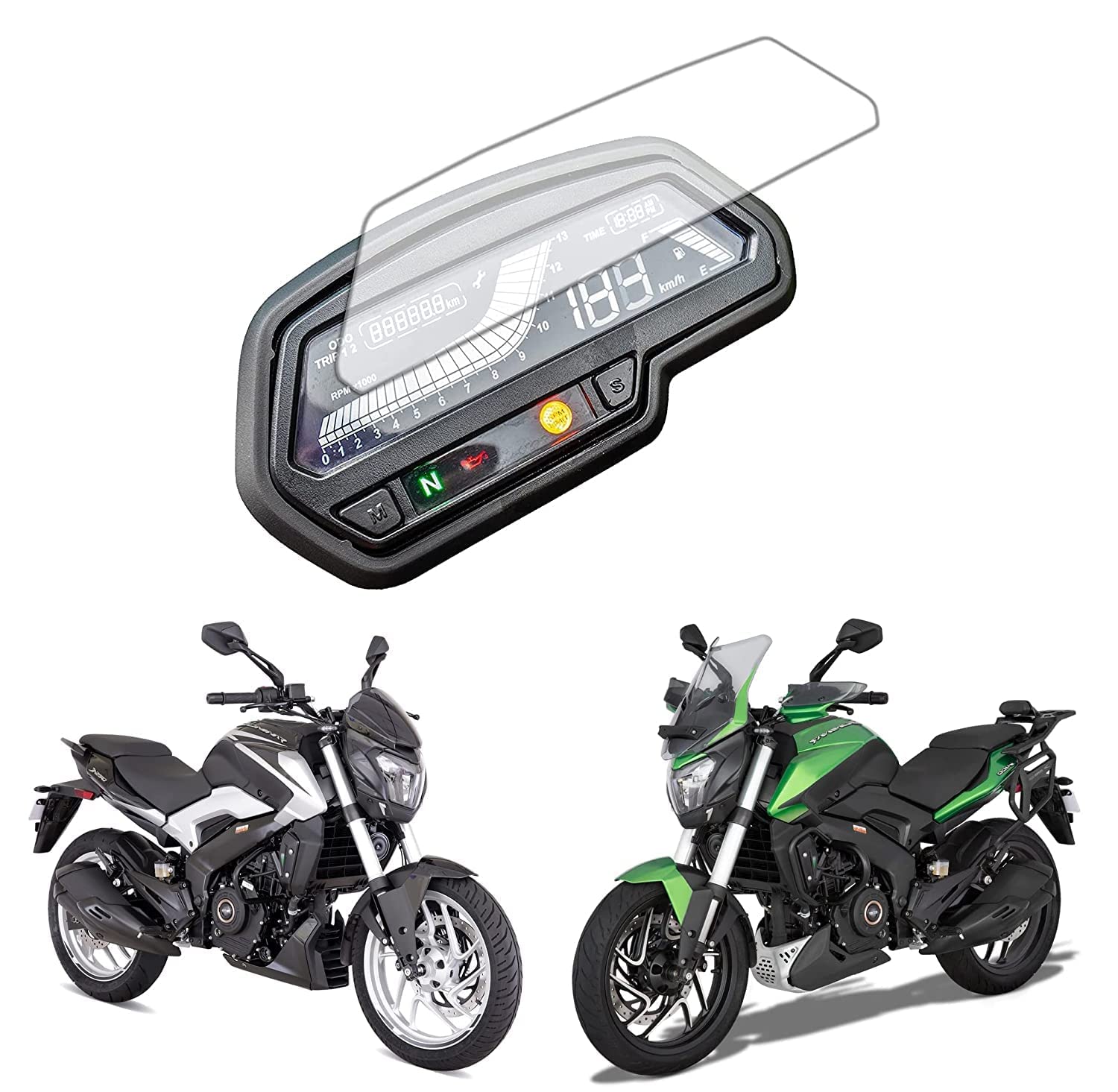 OBEROI'S TRADERS Speedo Meter Display Screen Tempered Glass/Guard Anti Scratch Protector Compatible for Bajaj Dominar 250/400