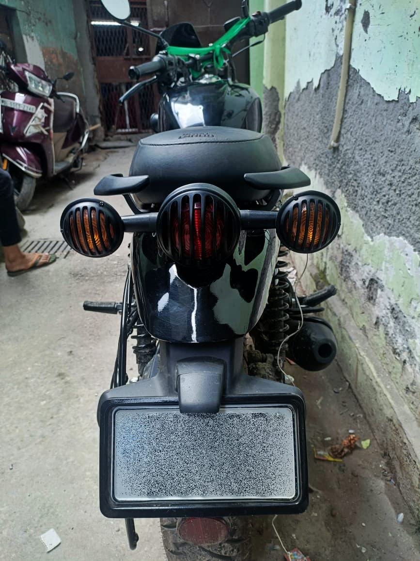 MIKANIX Hunter 350 Bike LED Cnc Metal Front Rear Fancy Headlight Grill/Jali Cover Set With Tail Lamp, Indicator Cup Compatible For Royal Enfield Hunter 350