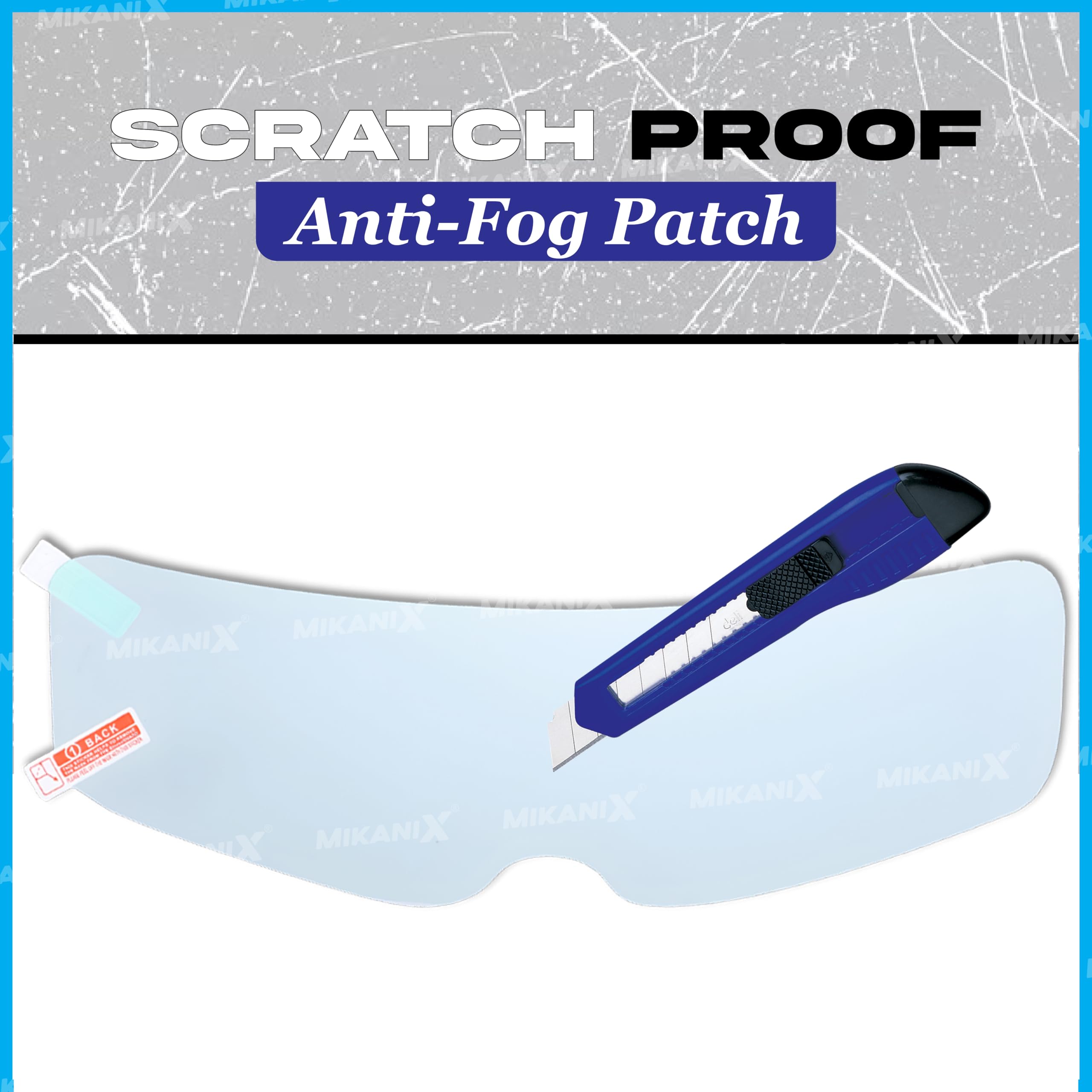 MIKANIX Bike Helmet Visor Anti Fog Film Screen Guard Tempered For Clear Visibility During Foggy Days